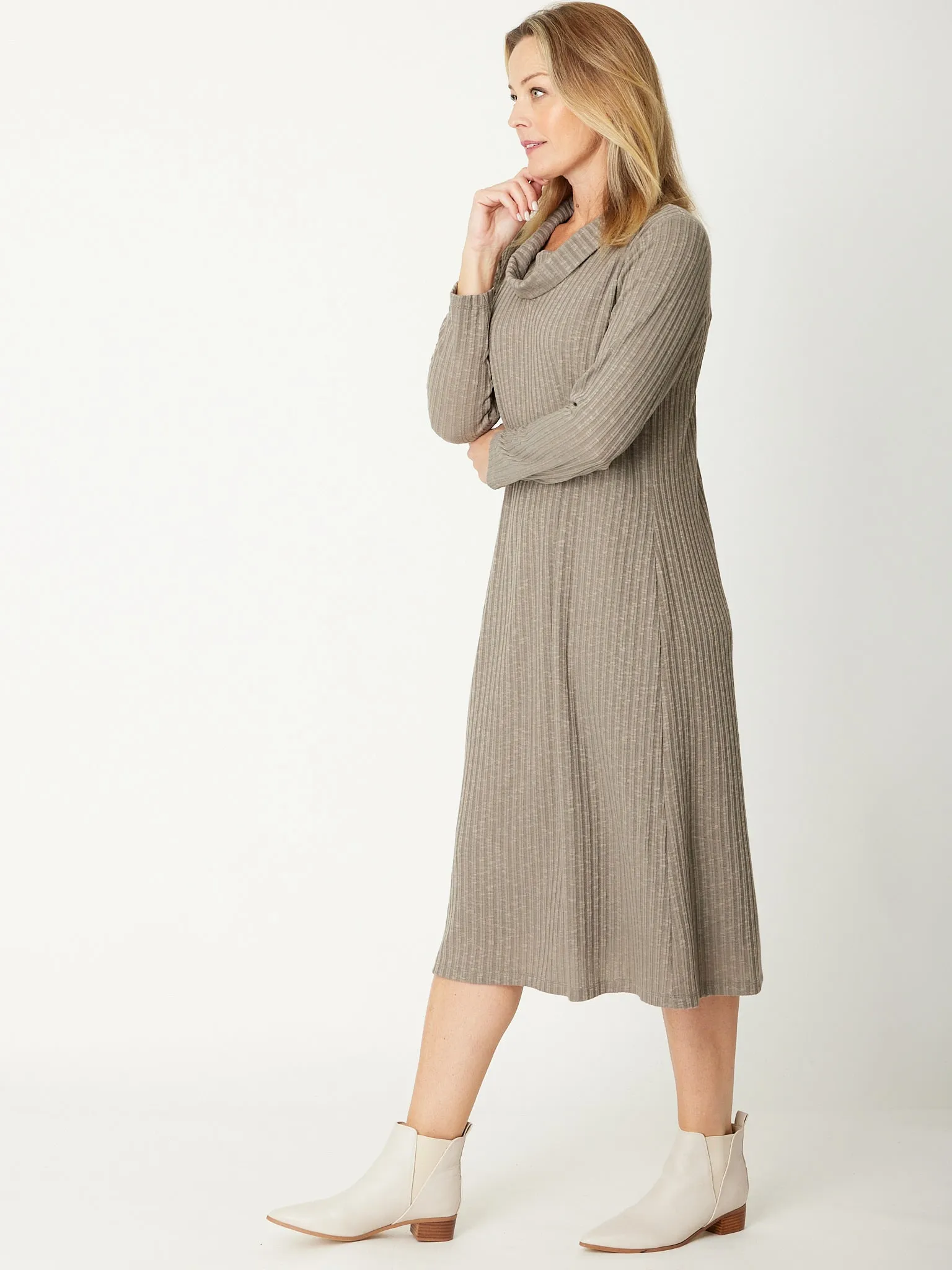 Cowl Shift Dress - 31033 - Silver