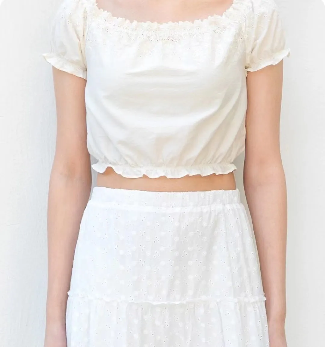 Cropped Ruffle Top
