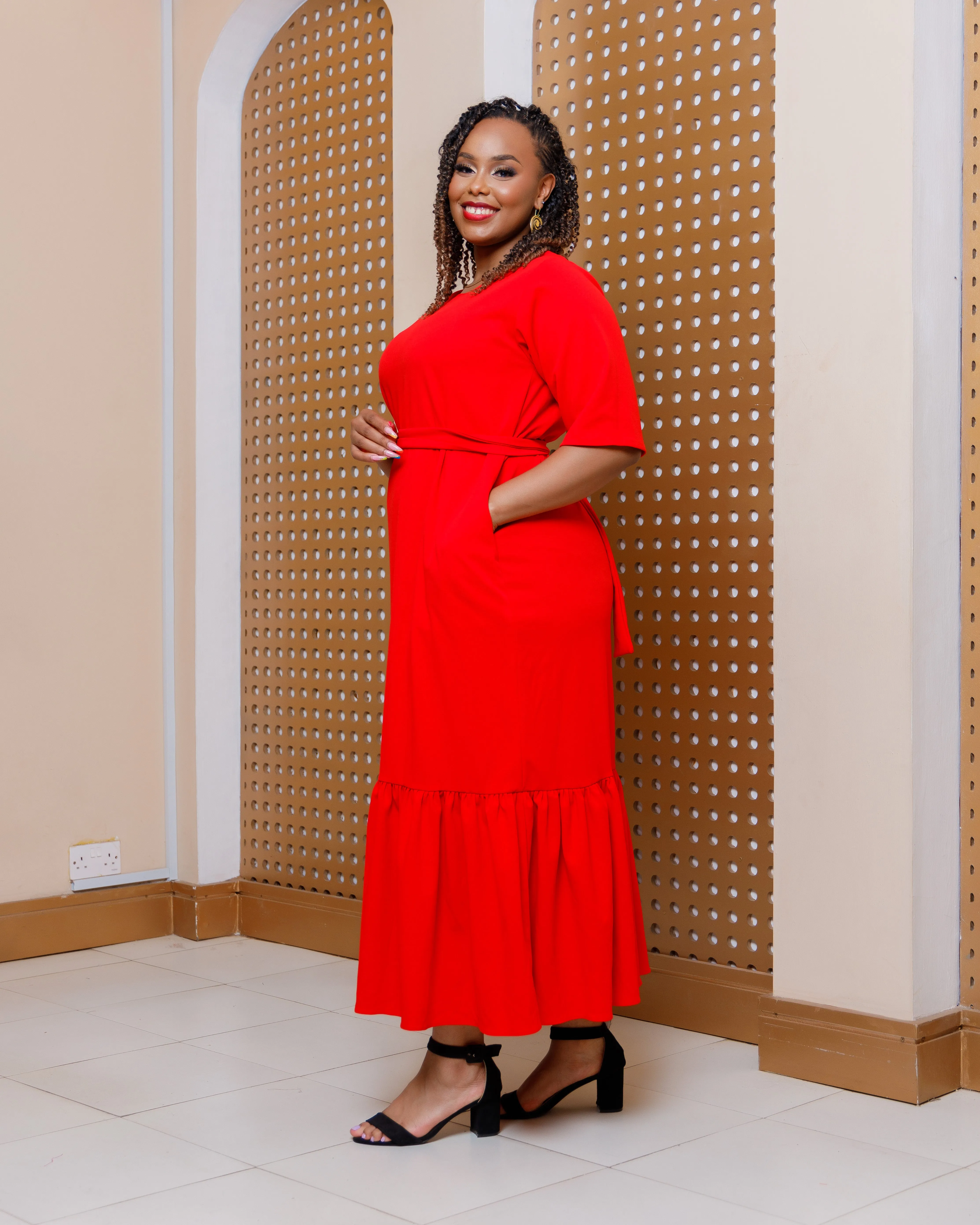 Cura Shift Maxi Dress - Red