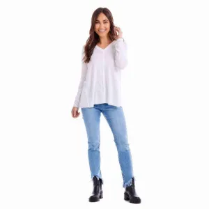 Dempsey V Neck Sweater with Swing Hem