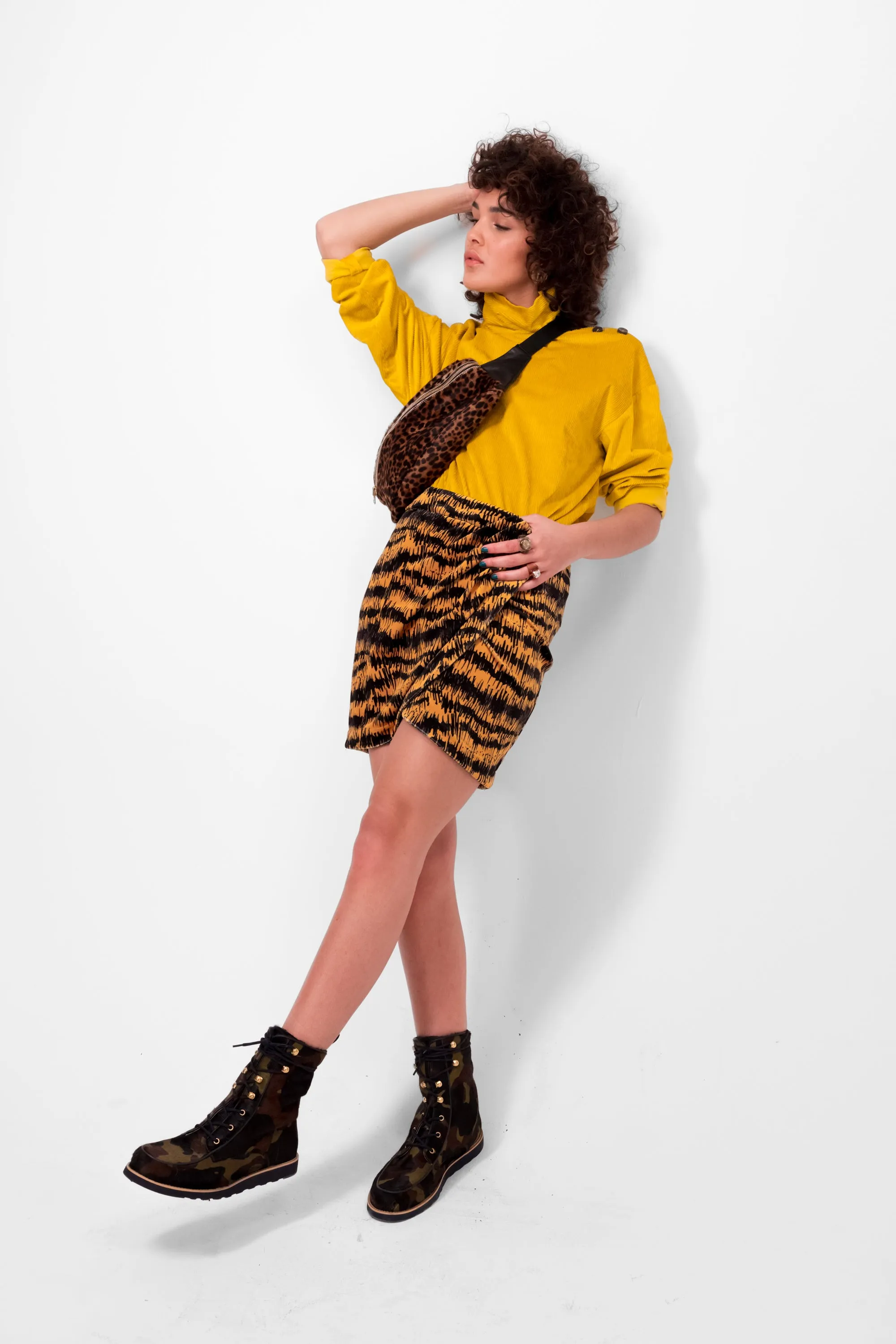 Dolly skirt in safran Pigment print