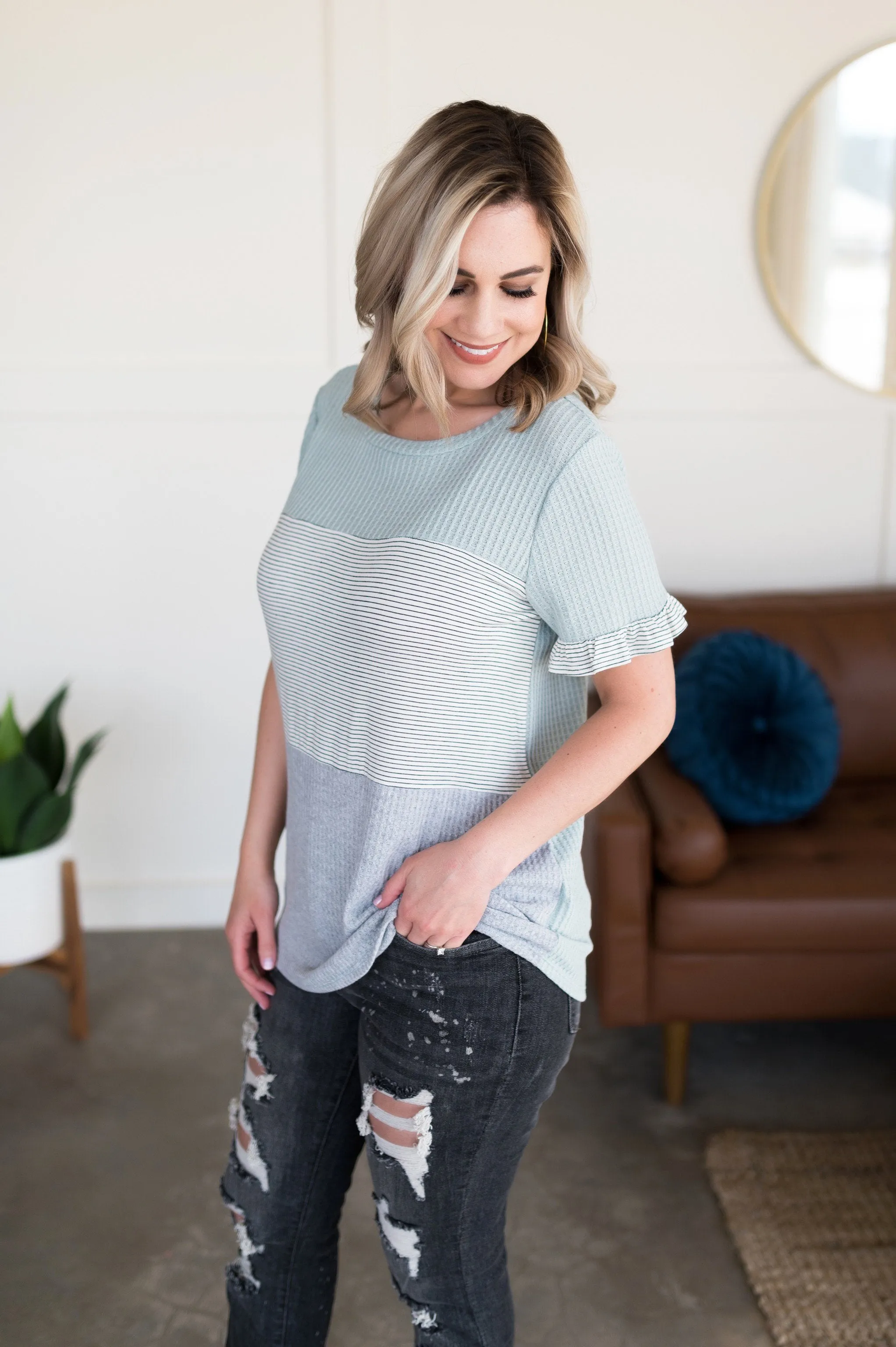 Drift Away Ruffle Sleeve Tee