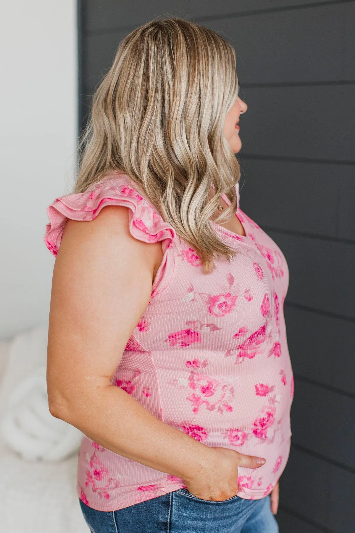 Effortlessly Easy Floral Top- Pink