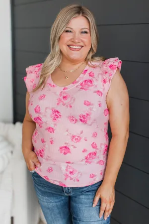 Effortlessly Easy Floral Top- Pink
