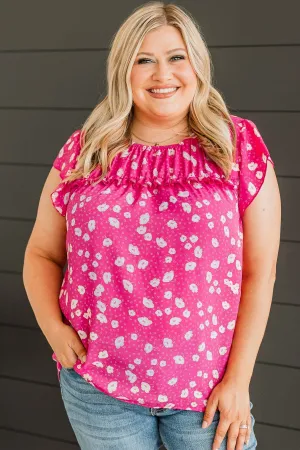 Embracing The New Floral Top- Hot Pink