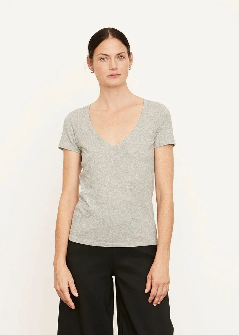 Essential V Neck (Heather Grey)