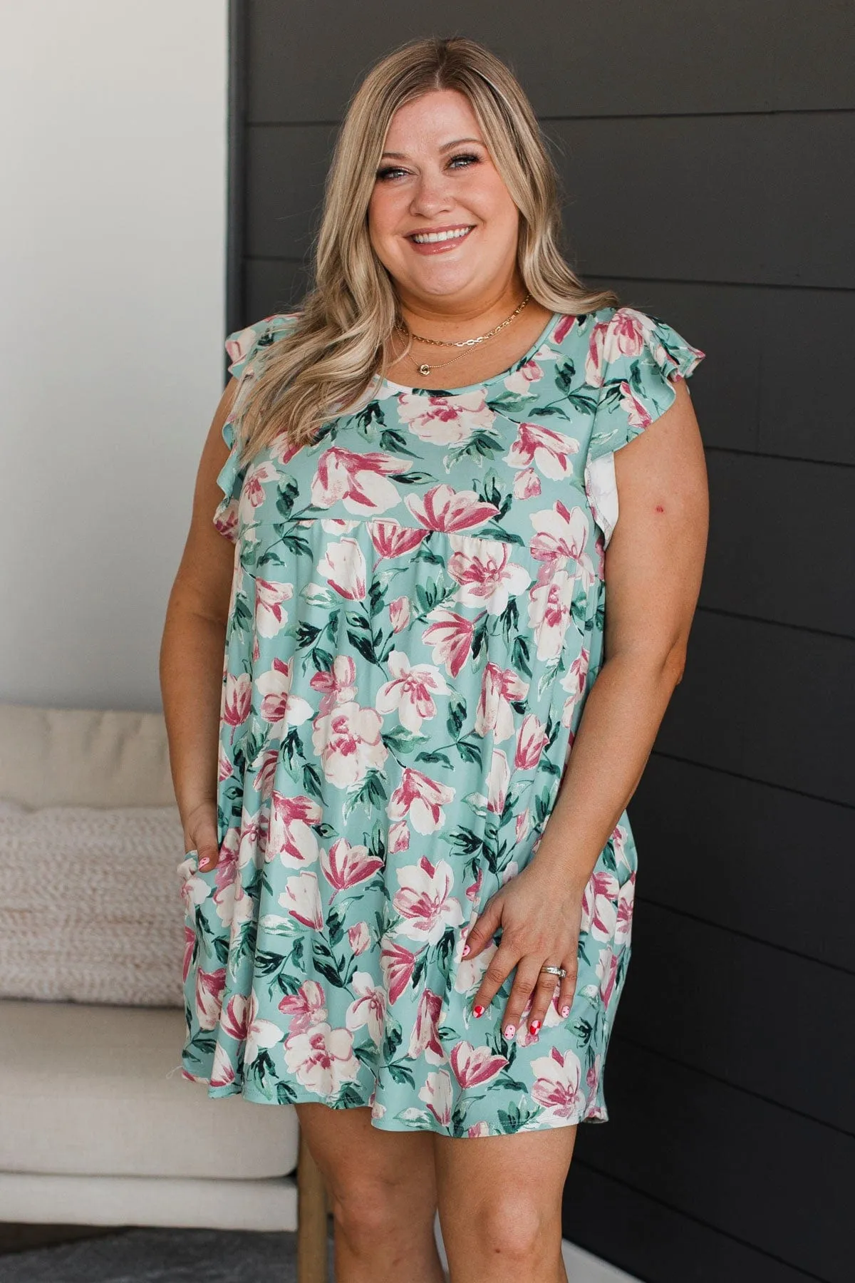 Everyday Best Floral Dress- Robins Egg Blue