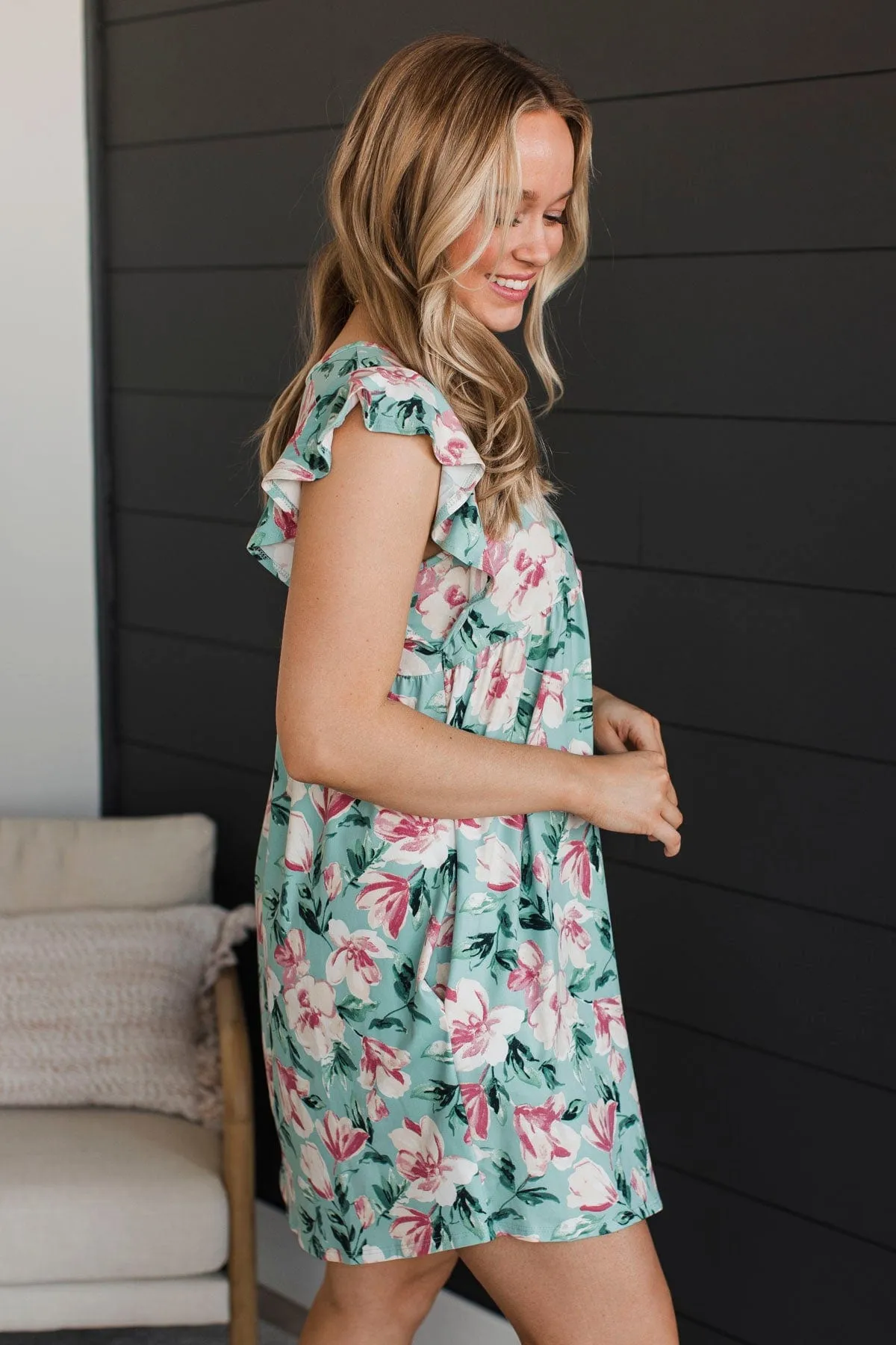 Everyday Best Floral Dress- Robins Egg Blue