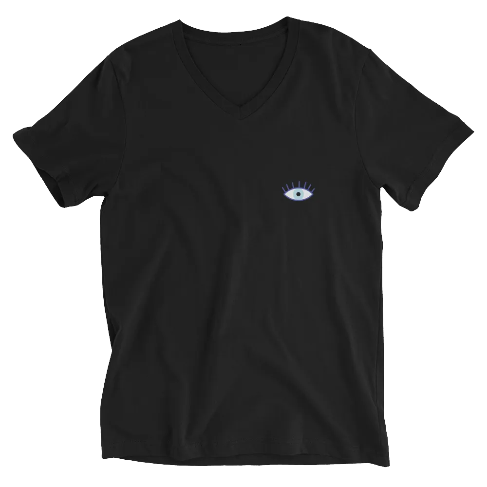 Evil Eye Short V-Neck T-Shirt Black • Adara Apparel