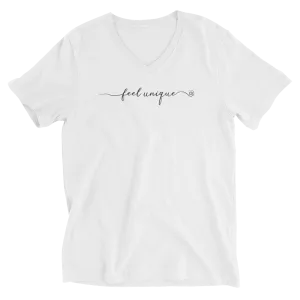 Feel Unique Short V-Neck T-Shirt White