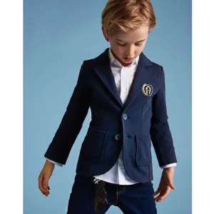 Fitted Blazer With Embroidered Logo