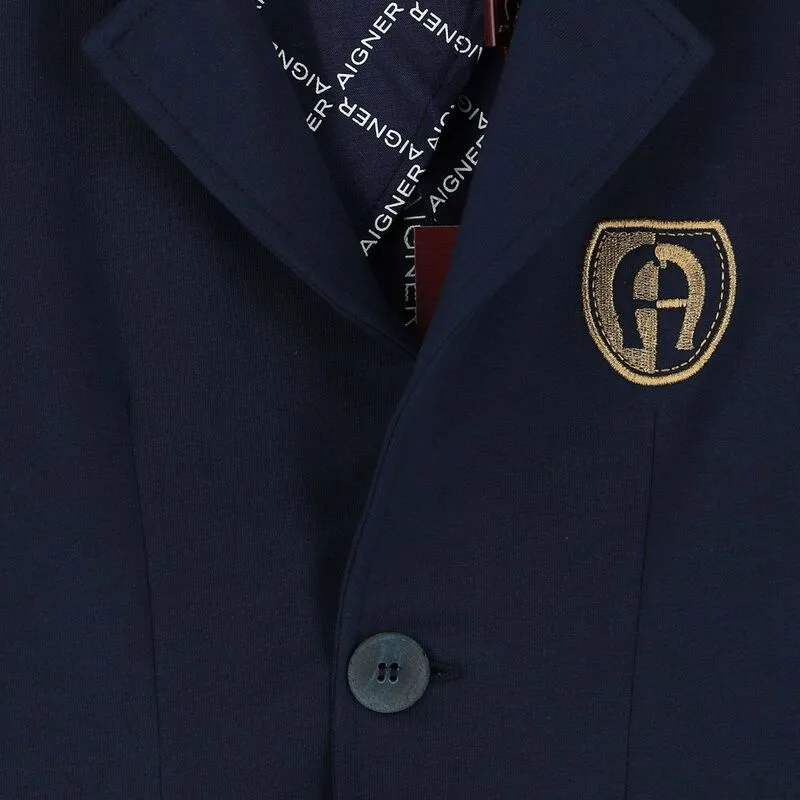 Fitted Blazer With Embroidered Logo