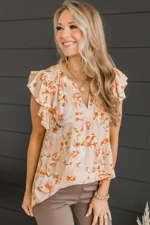 Forever Sweet Floral Blouse- Dusty Peach & Coral