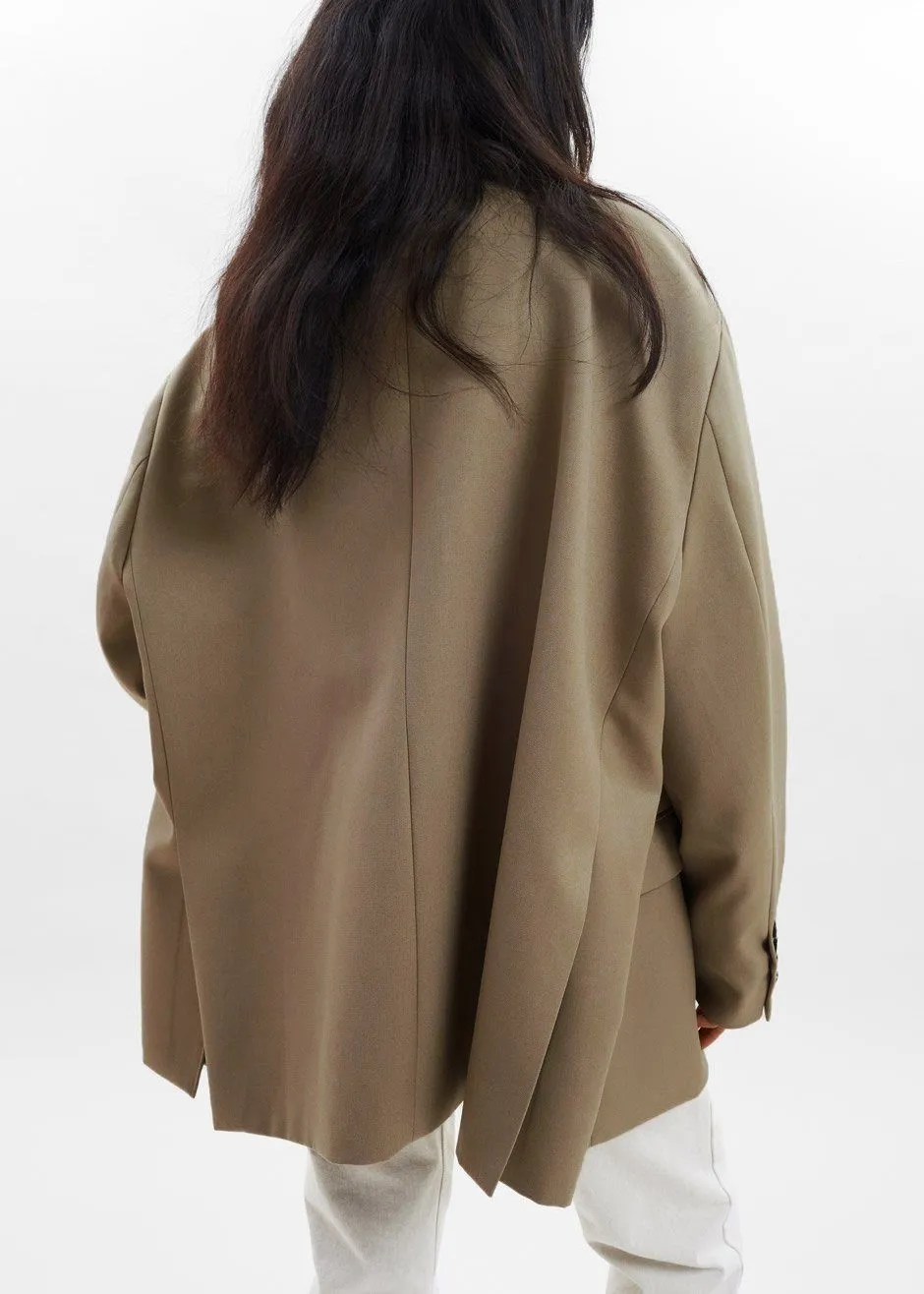 Frankie Oversized Boyfriend Blazer - Desert Taupe