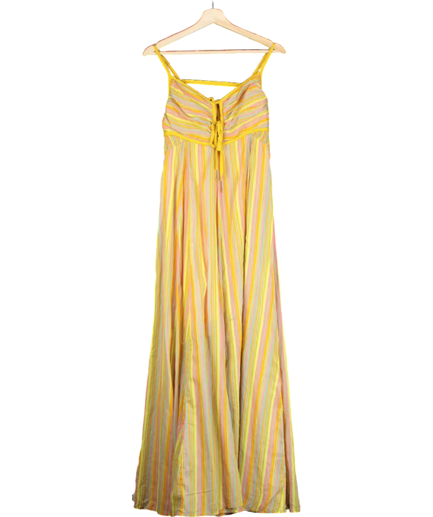 Free People Yellow / Multicolour Dream Weaver Maxi Dress UK M