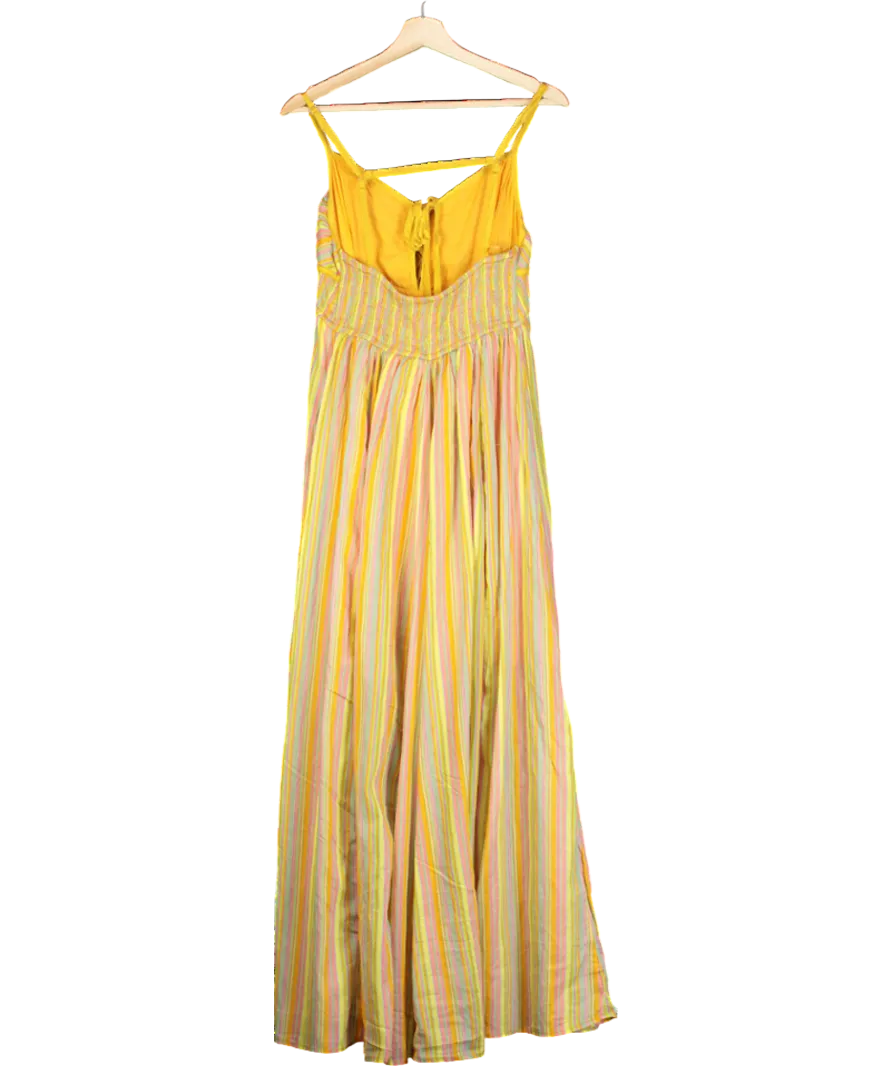 Free People Yellow / Multicolour Dream Weaver Maxi Dress UK M