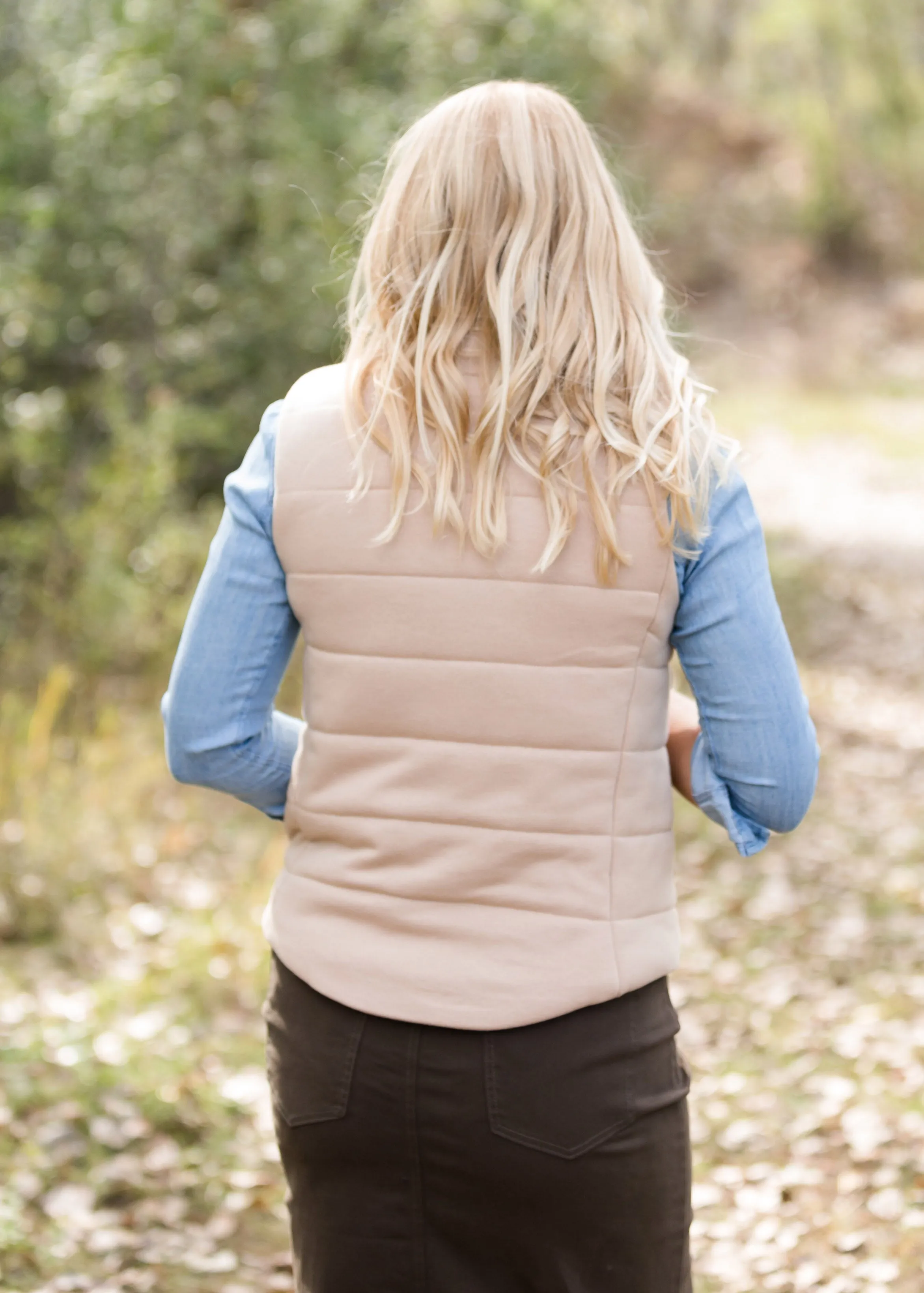 French Terry Padded Puffer Vest - FINAL SALE