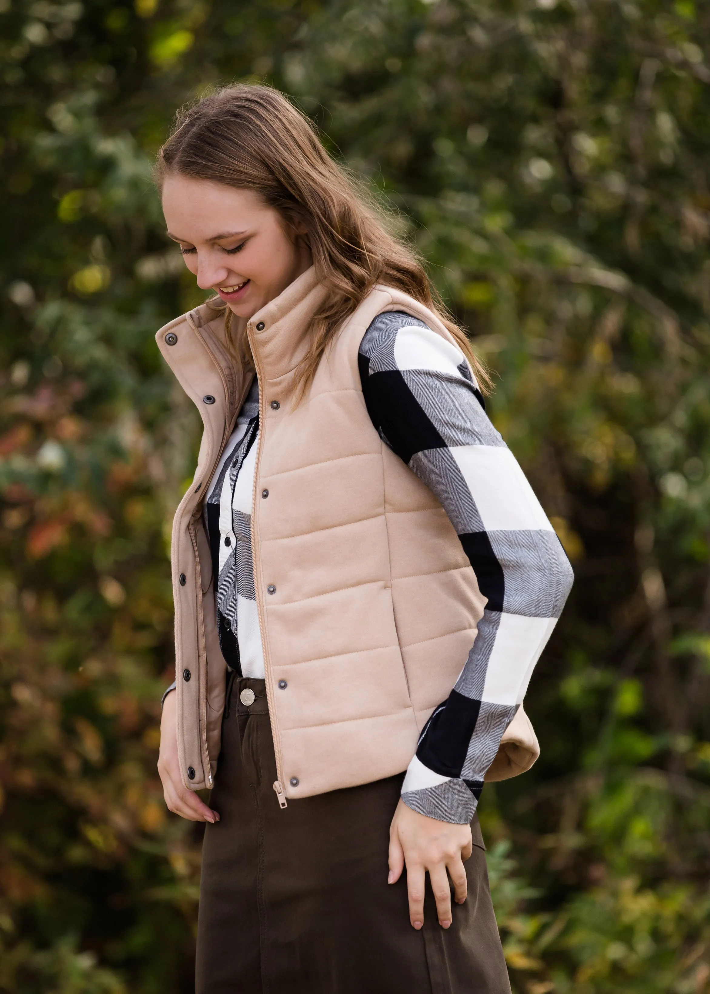 French Terry Padded Puffer Vest - FINAL SALE