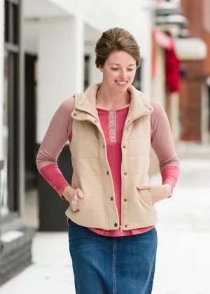 French Terry Padded Puffer Vest - FINAL SALE