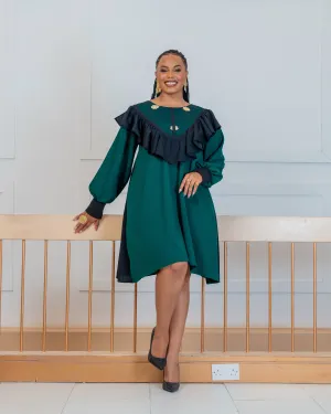 Gende Shift Dress - Emerald Green