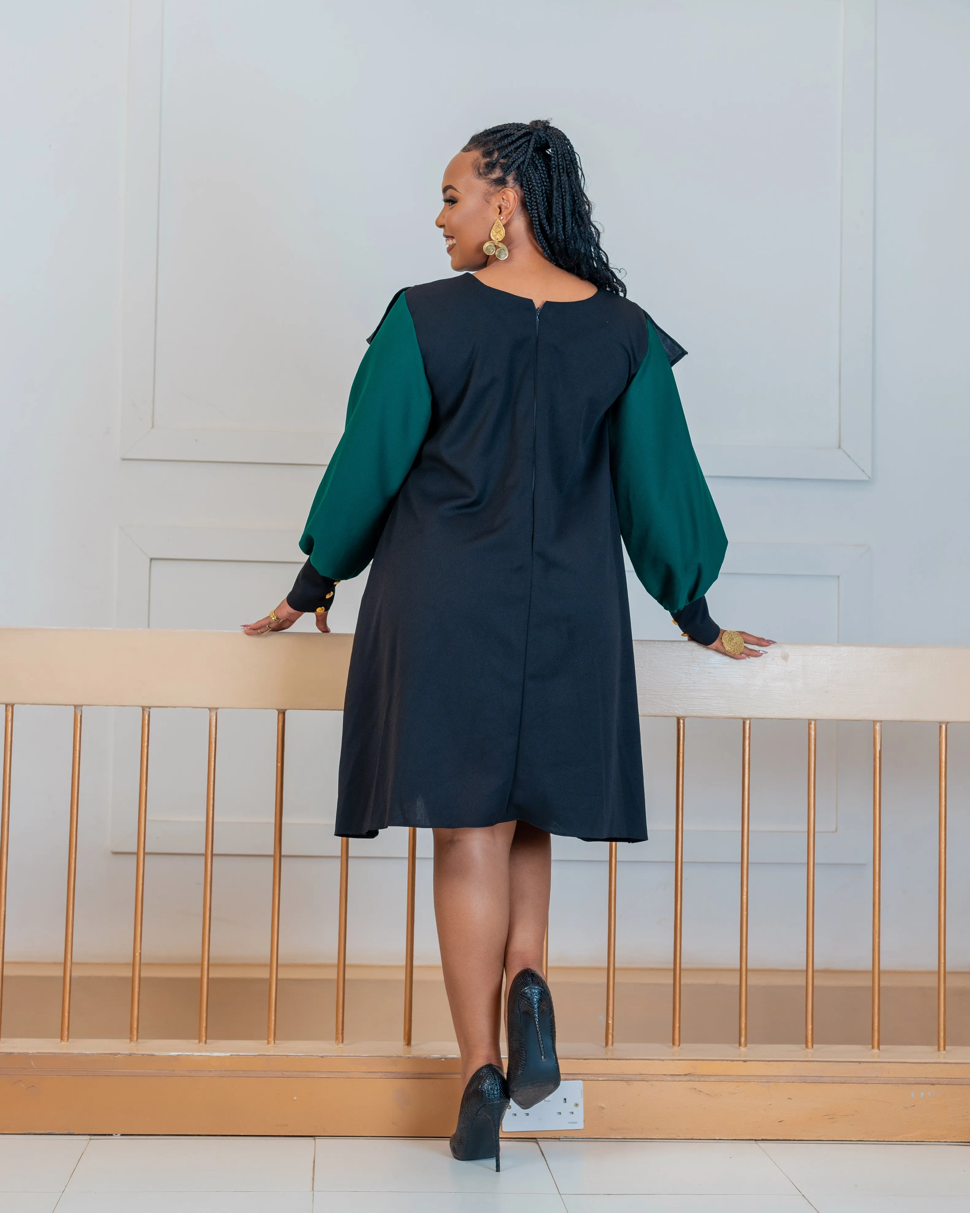 Gende Shift Dress - Emerald Green