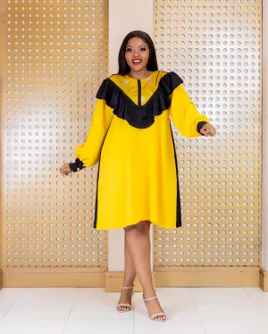 Gende Shift Dress - Mustard Yellow