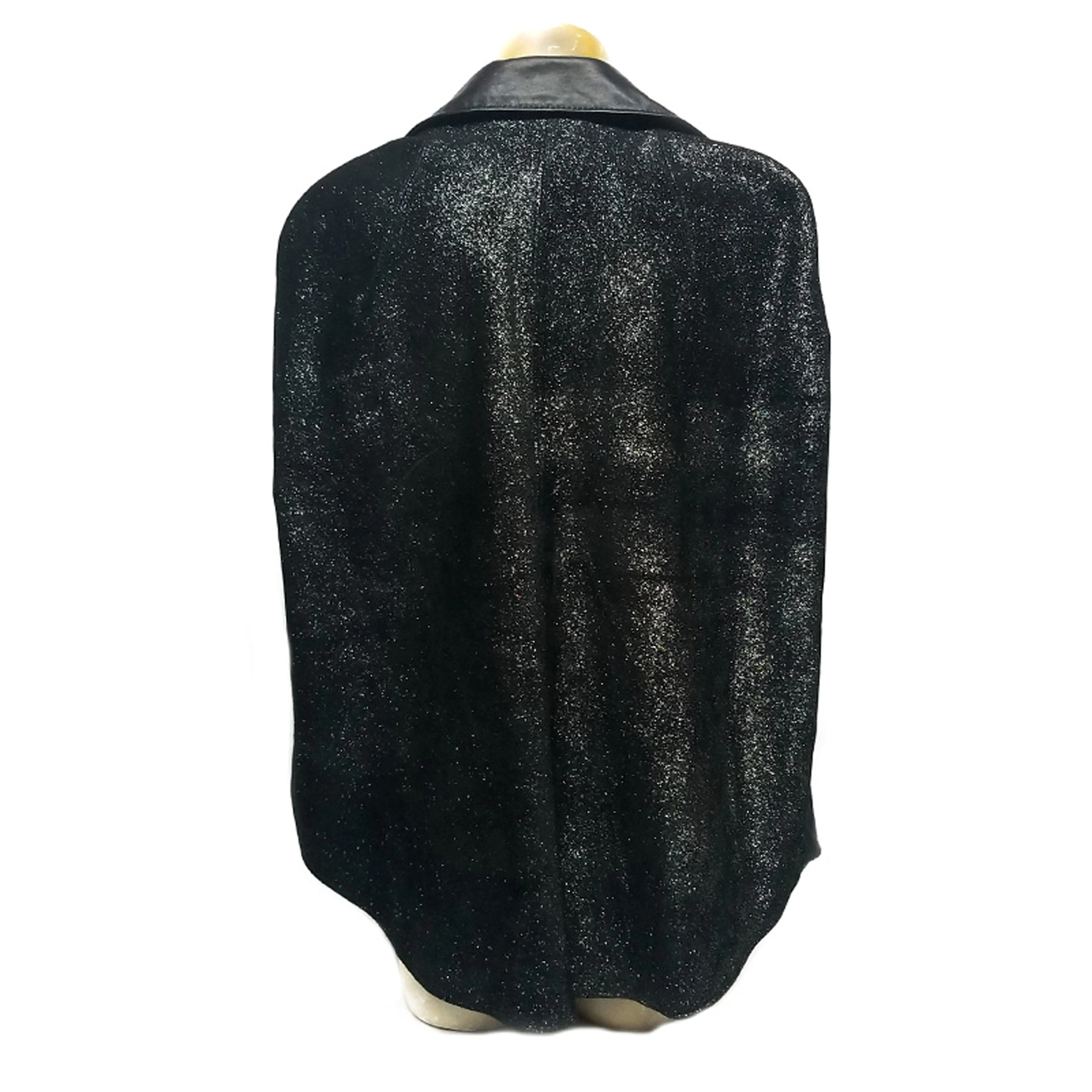 Genuine Black Leather Oversize Sleeveless Cape