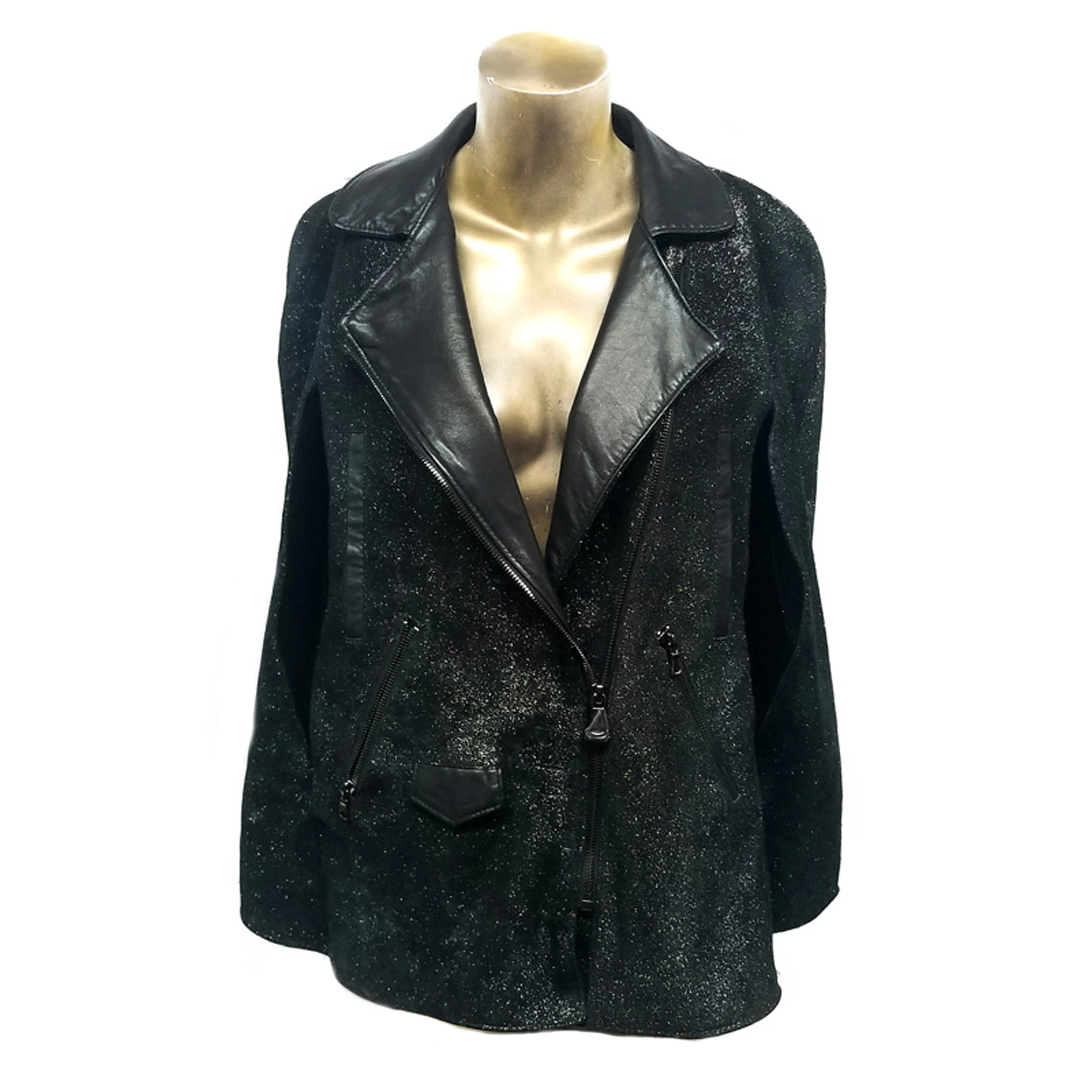 Genuine Black Leather Oversize Sleeveless Cape