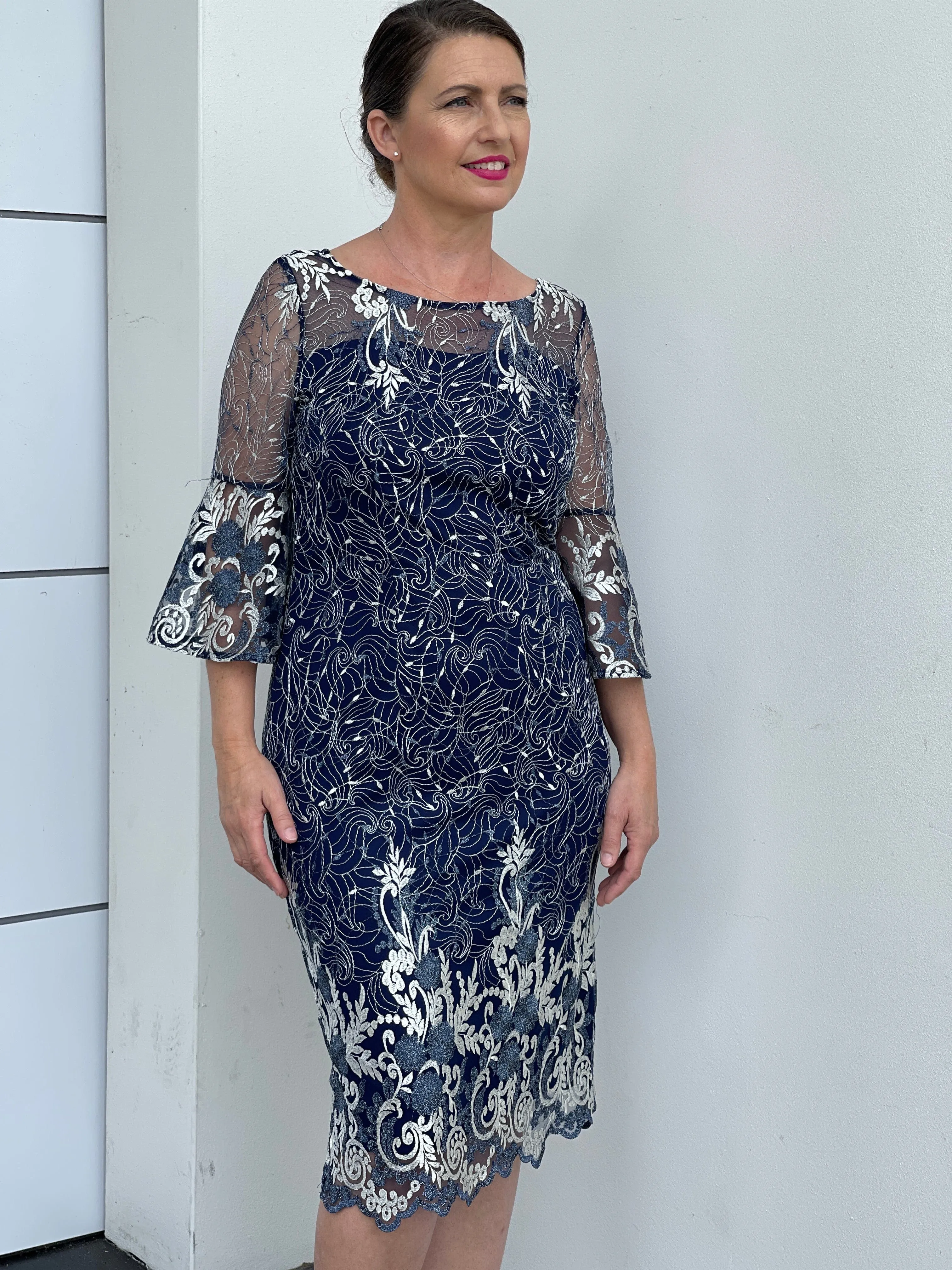 Ginna Navy Evening Dress