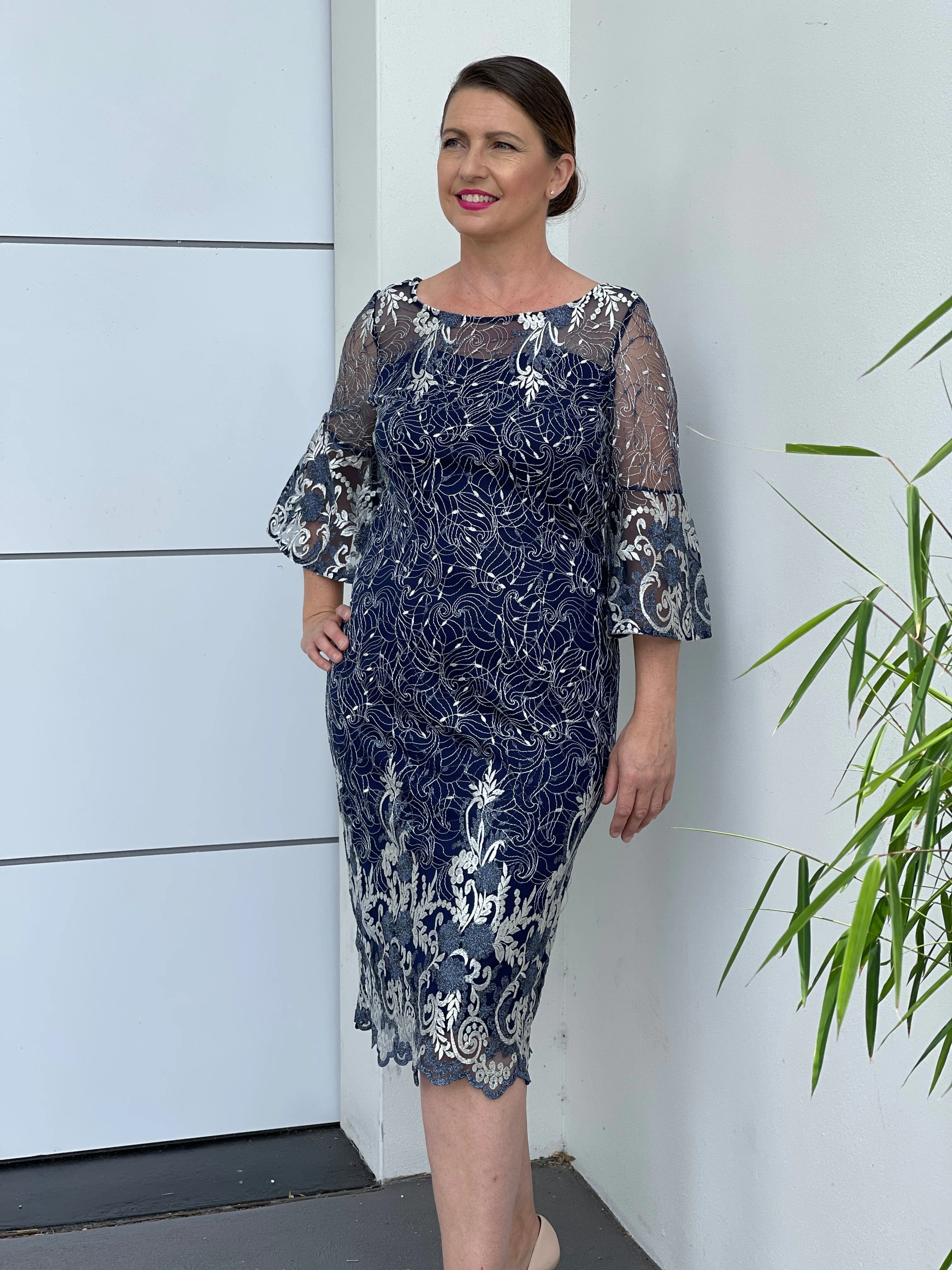 Ginna Navy Evening Dress