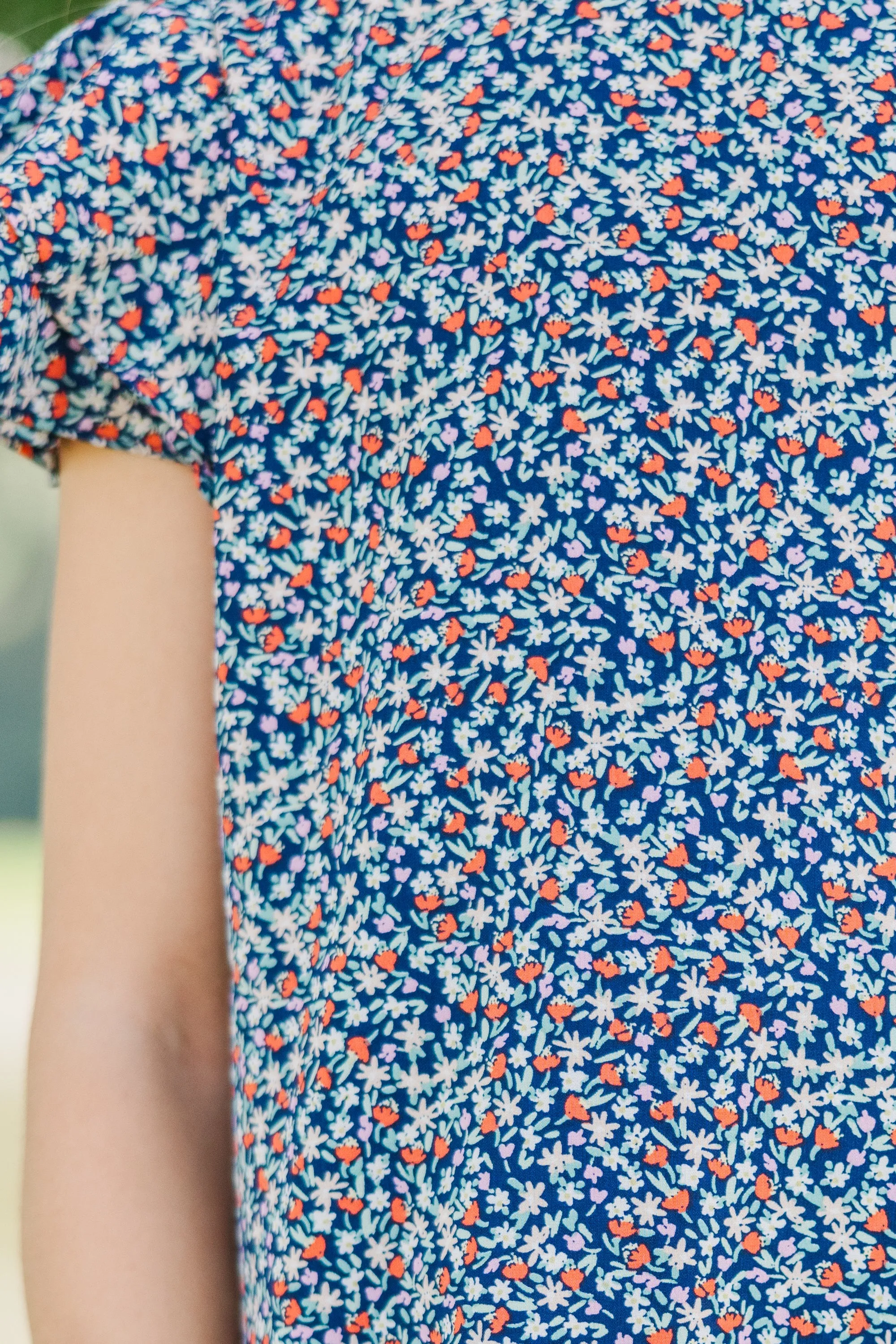 Girls: Beauty Bound Navy Ruffled Sleeve Dress