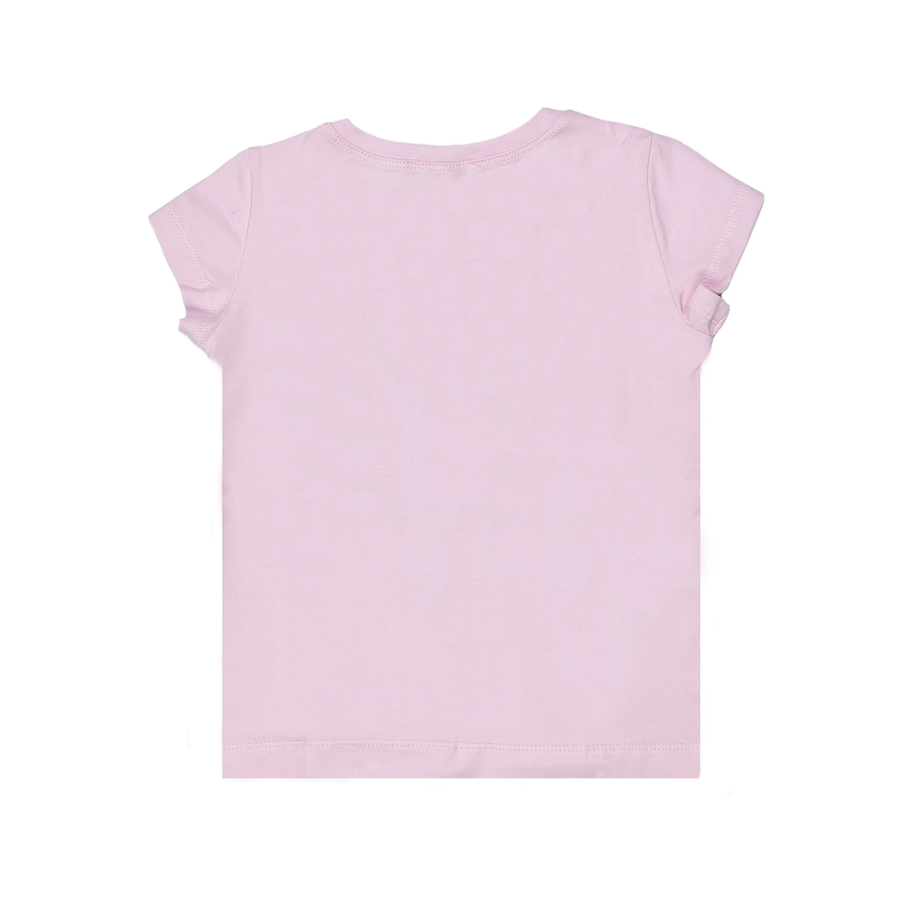 Girls Pink T-Shirt With Purple Flower