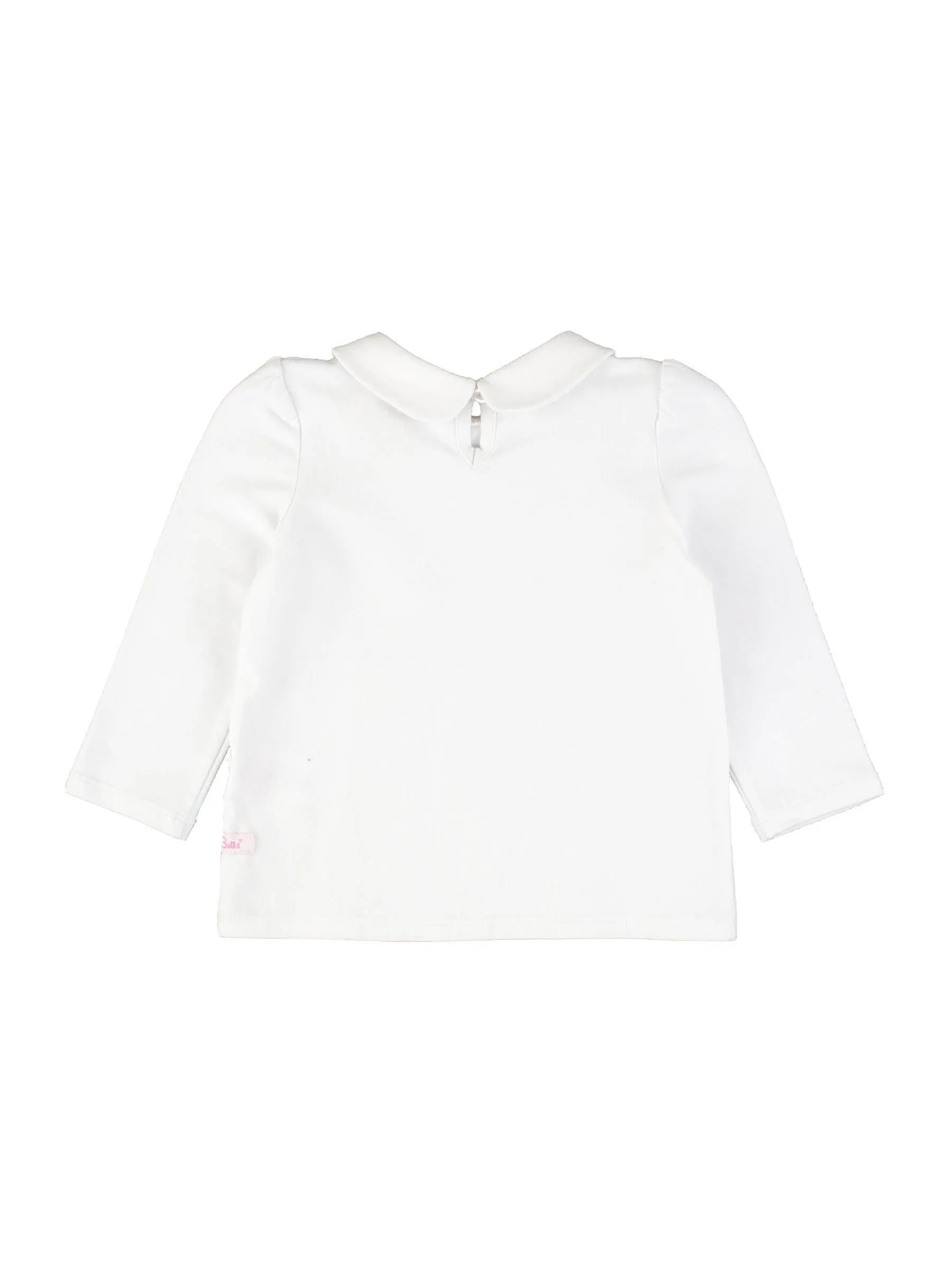 Girls White Peter Pan Collar Long Sleeve Top