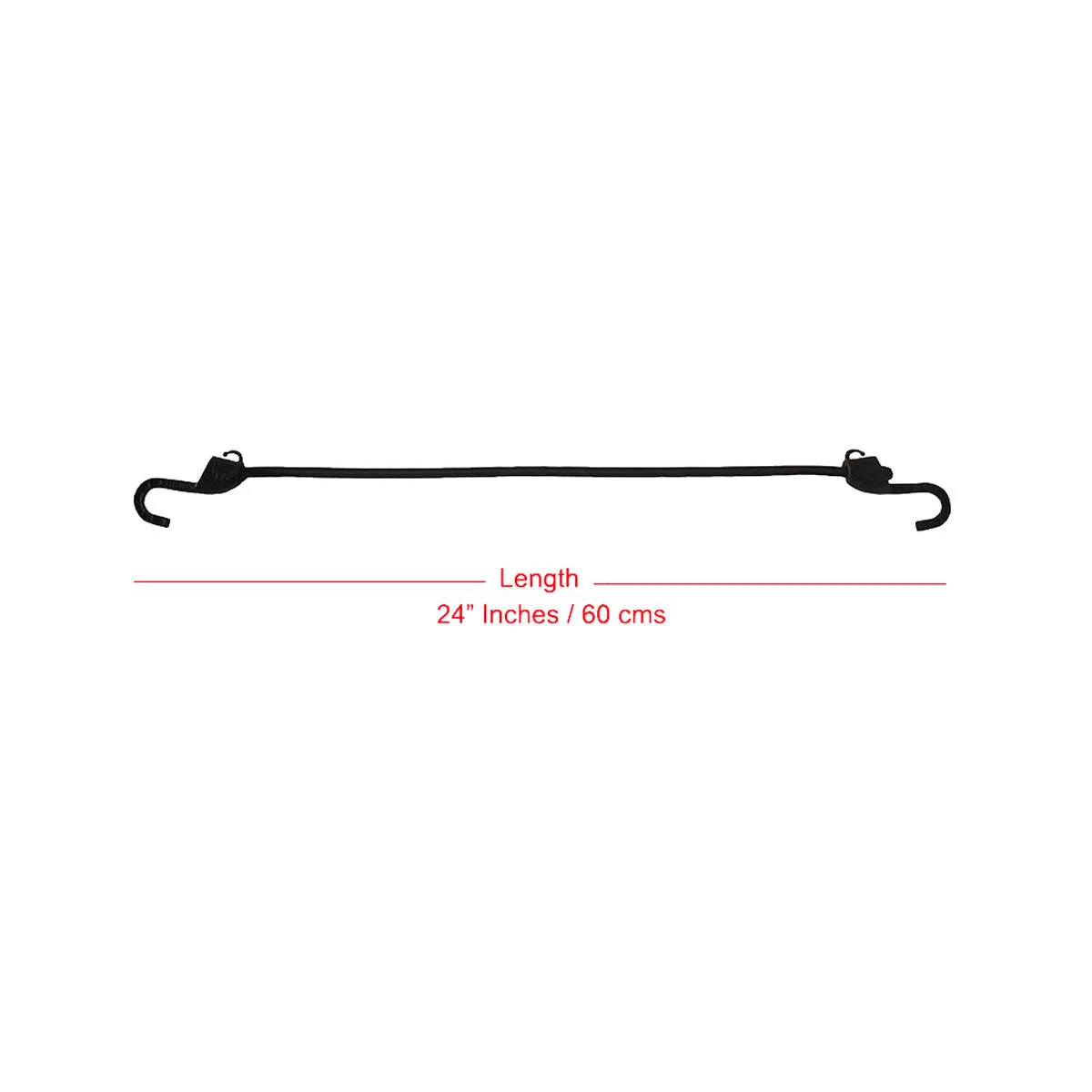 Grappler Bungee Tie-Down - 24"/ 60 cms - Black - 8mm - Pack of 2
