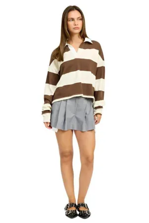 Grey Pleated Mini Skirt