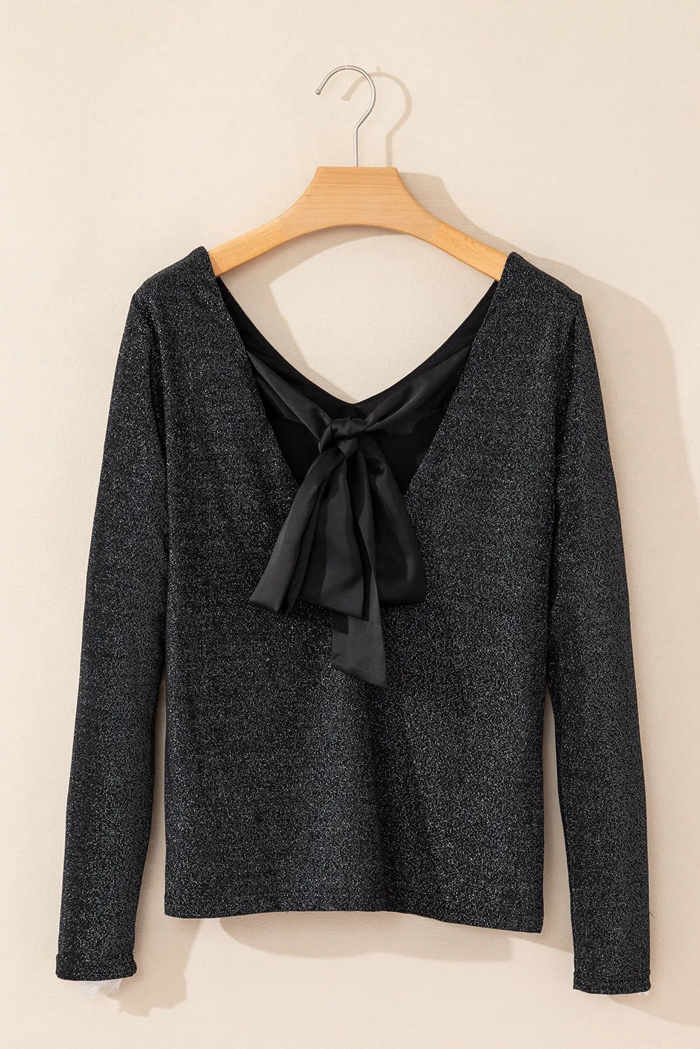 Hailey Bow V-Neck Long Sleeve Blouse
