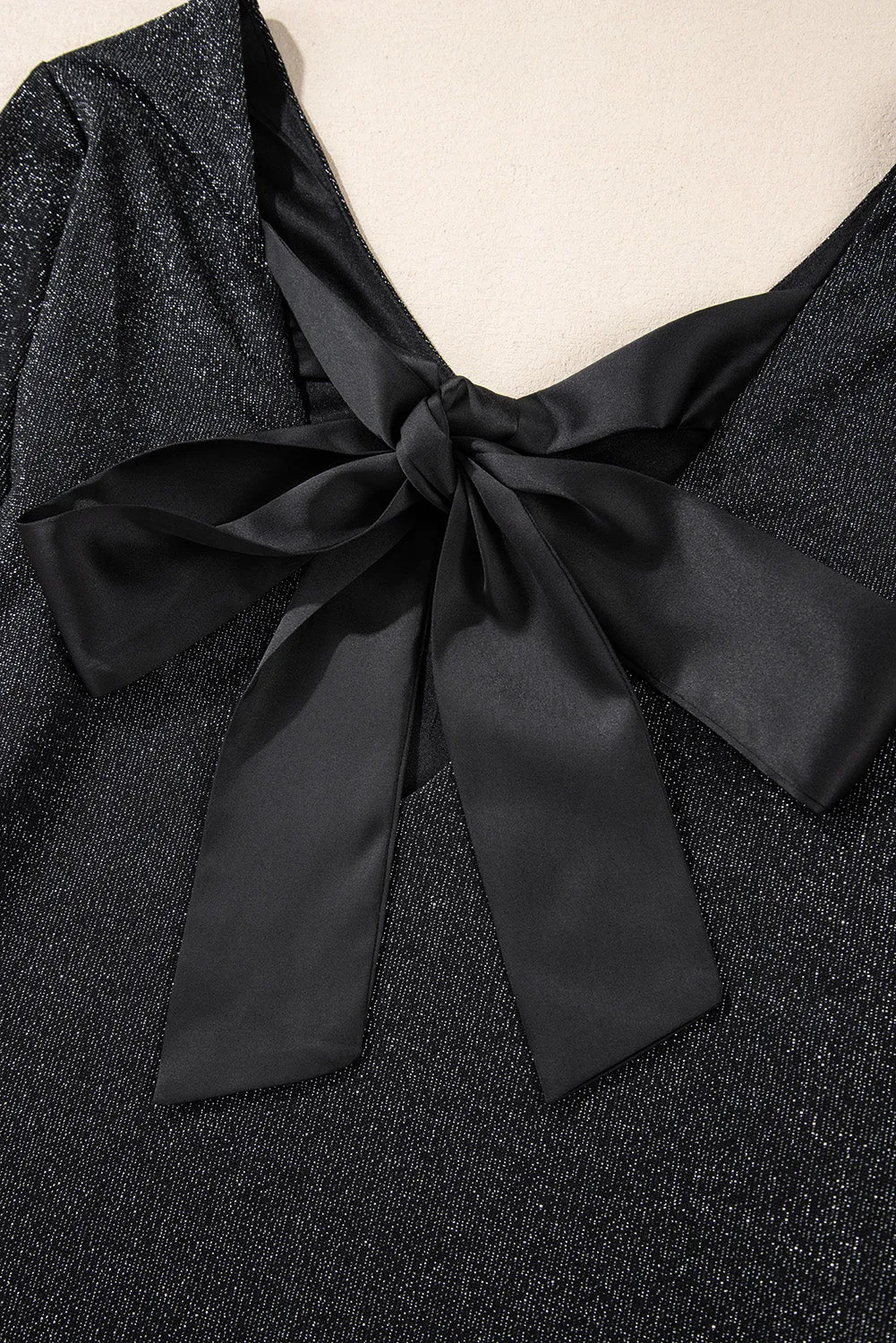 Hailey Bow V-Neck Long Sleeve Blouse
