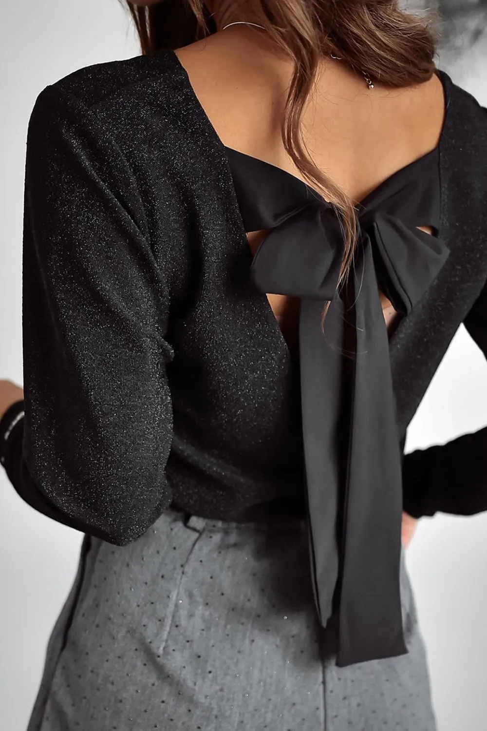 Hailey Bow V-Neck Long Sleeve Blouse