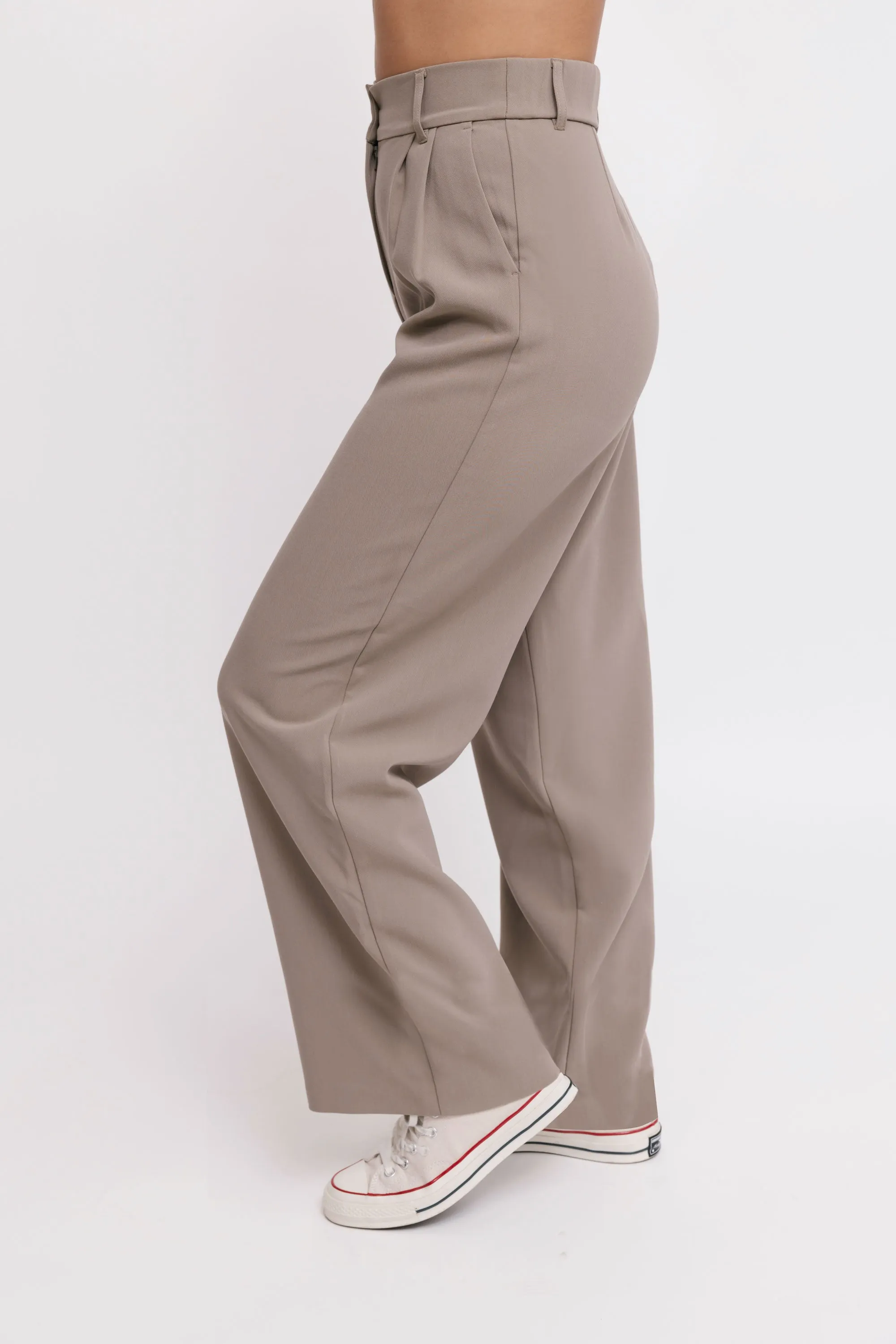 Harper Wide Leg Pant II in Deep Taupe