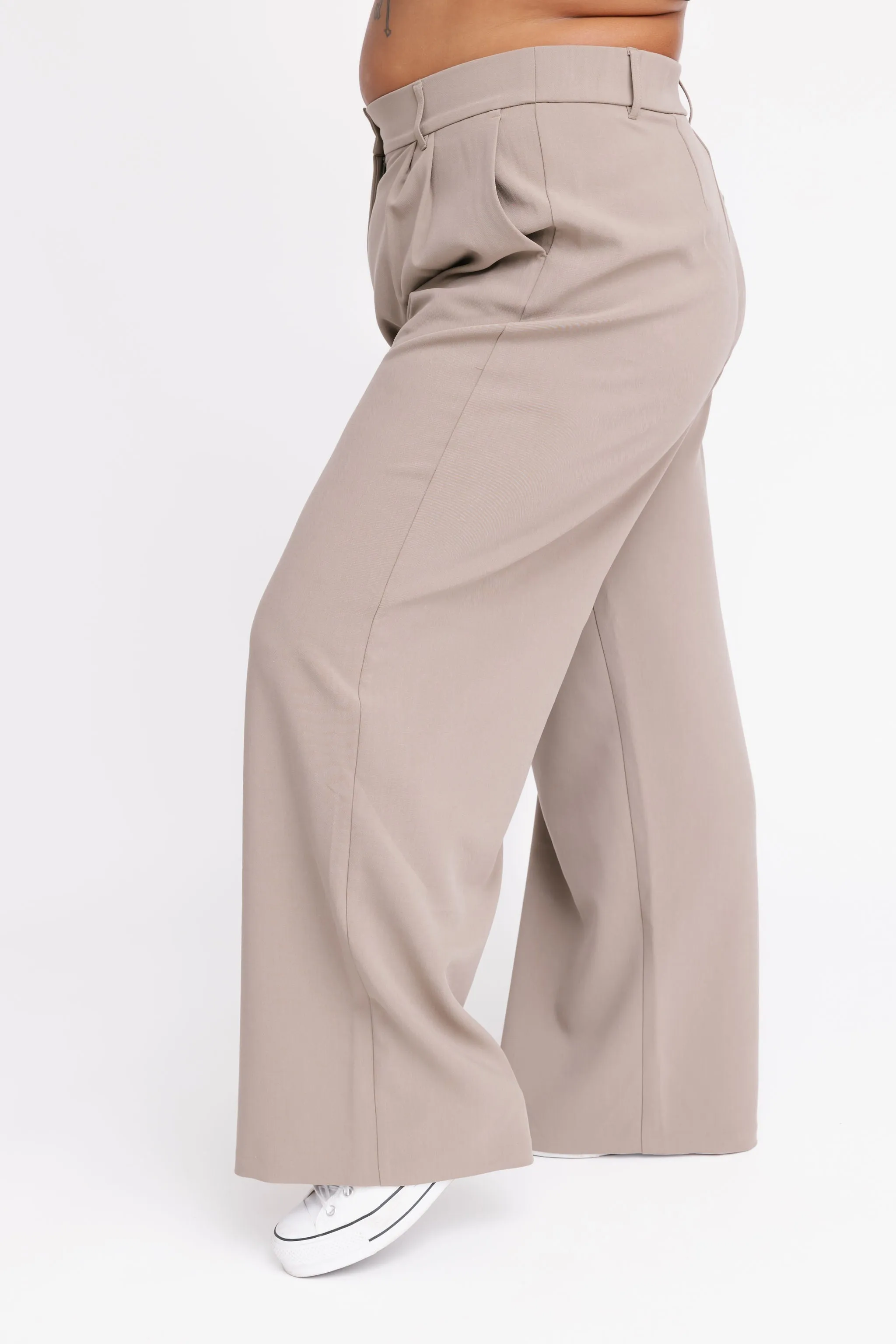 Harper Wide Leg Pant II in Deep Taupe