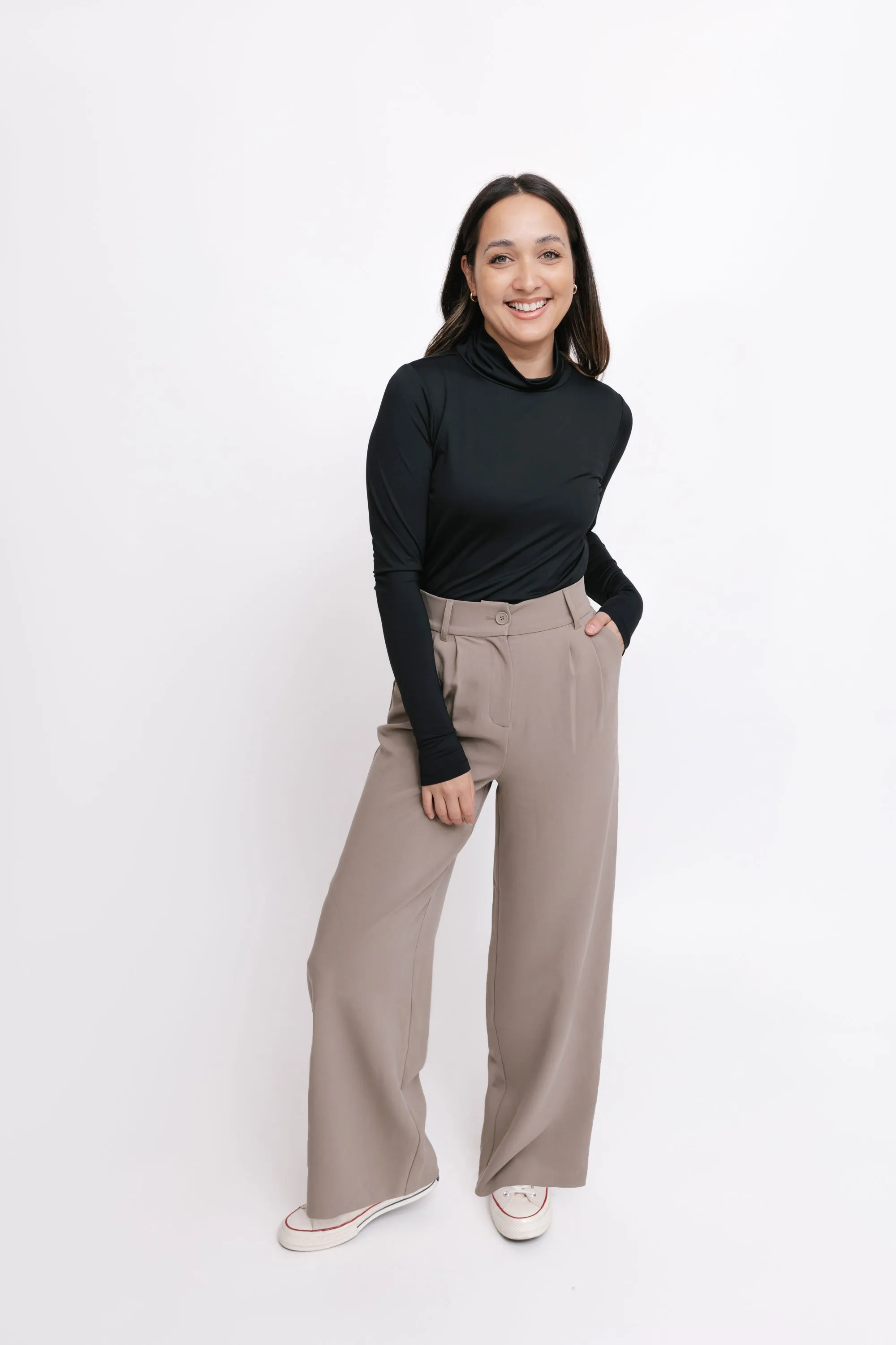 Harper Wide Leg Pant II in Deep Taupe