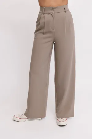 Harper Wide Leg Pant II in Deep Taupe