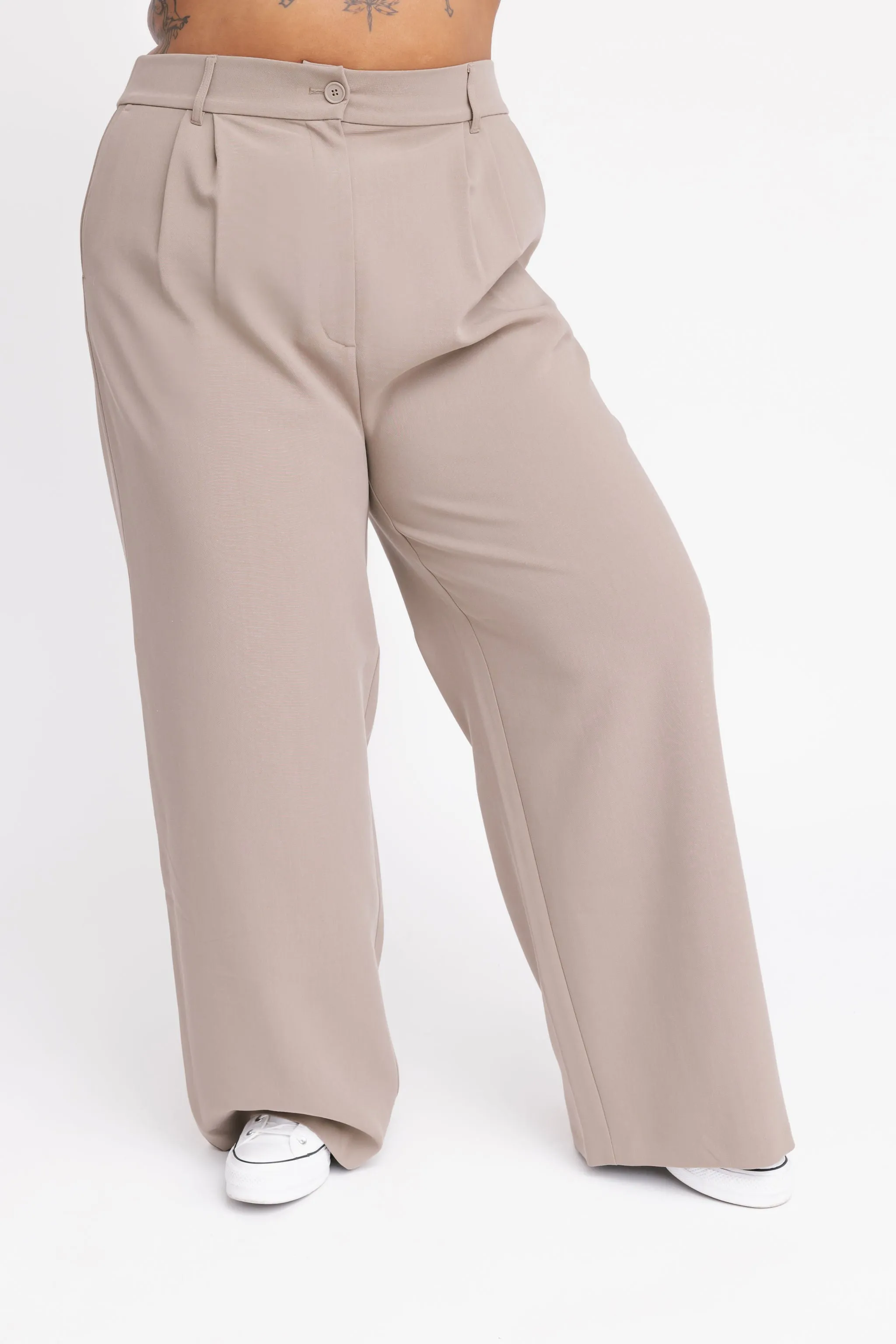 Harper Wide Leg Pant II in Deep Taupe
