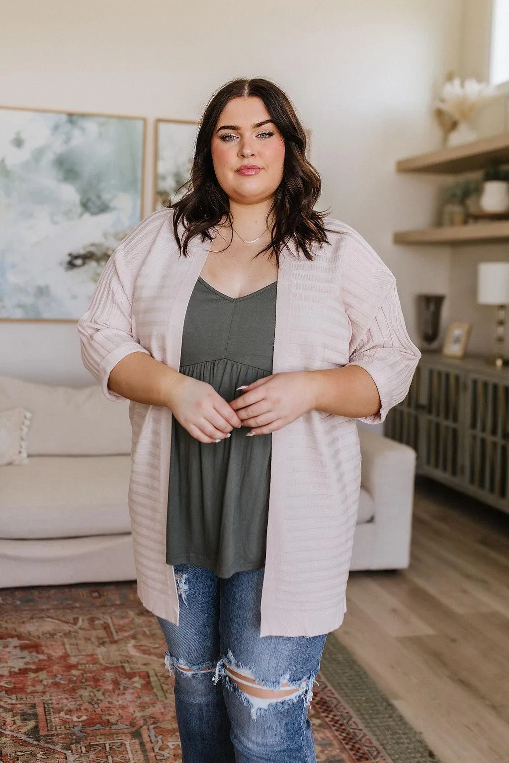Hazel Blues® |  Never Not Loving V-Neck Cami in Gray Green