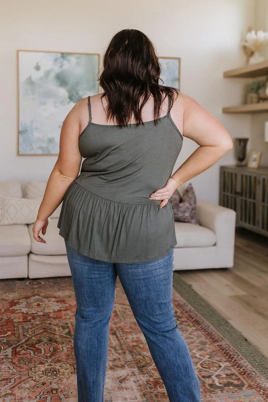 Hazel Blues® |  Never Not Loving V-Neck Cami in Gray Green