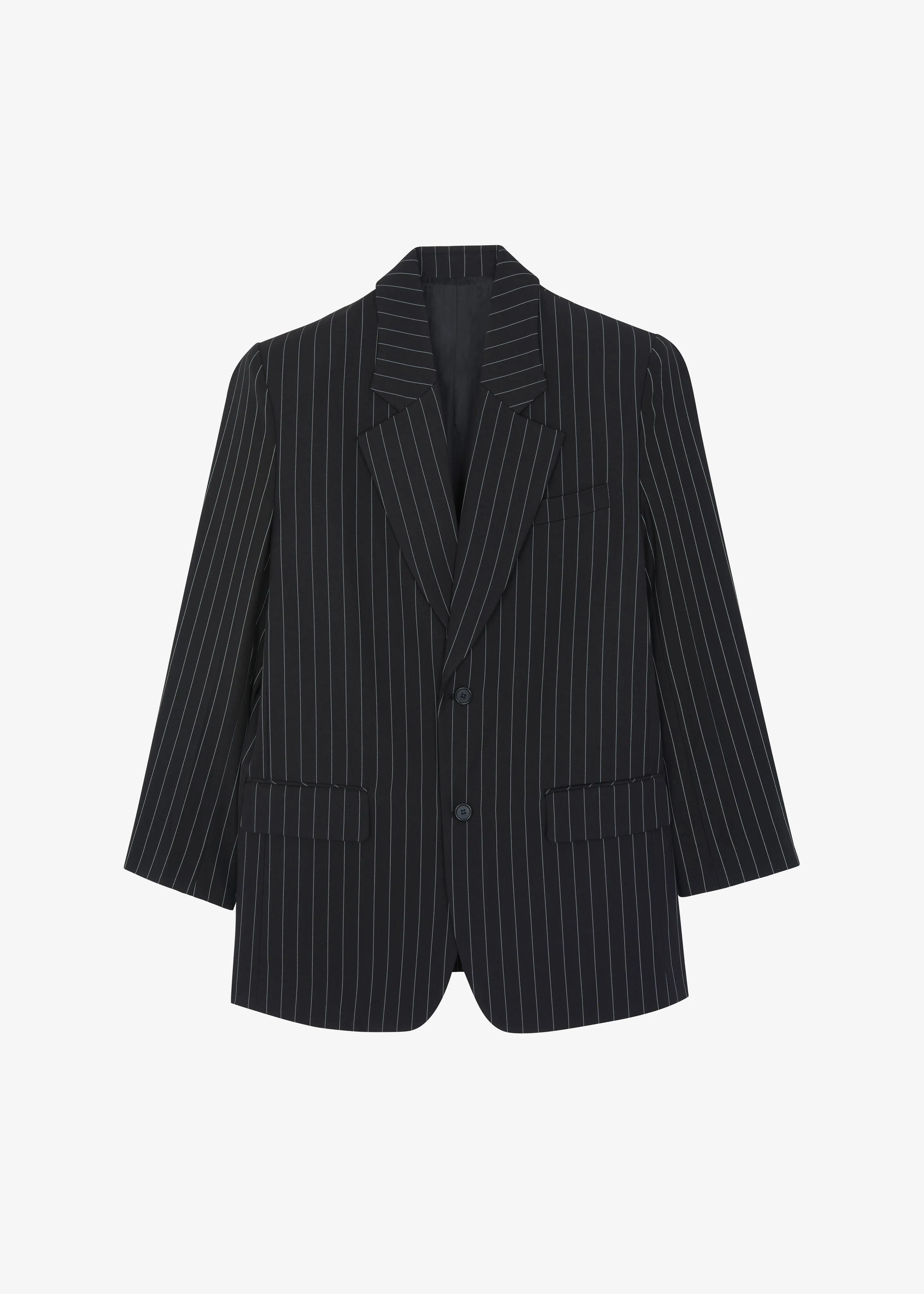 Holland Padded Shoulder Blazer - Black/White Pinstripe