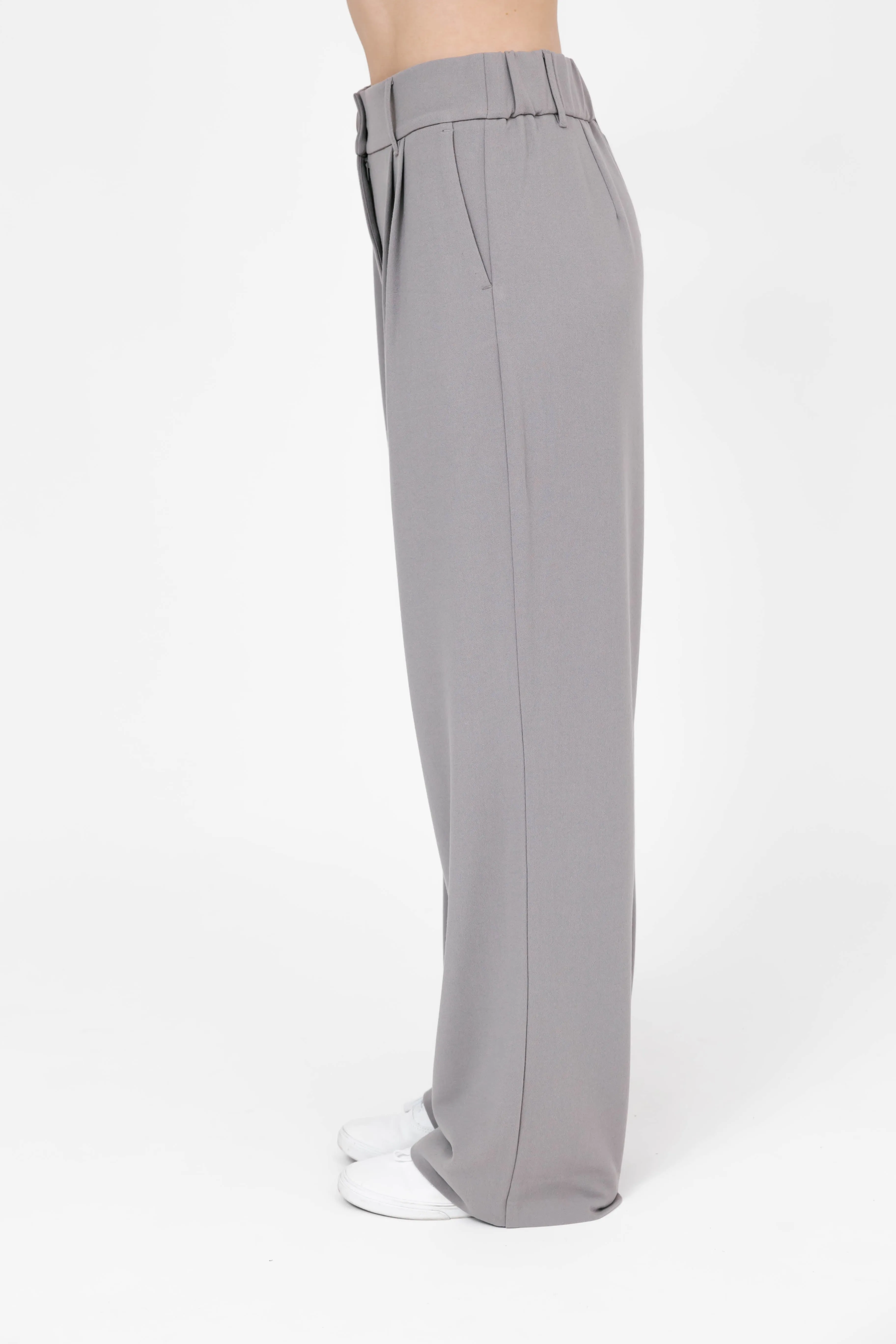 Hudson Wide Leg Pant in Driftwood Grey