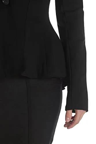 Hybrid & Company Women Double Notch Lapel Office Blazer JK43864 1073T BLACK Small