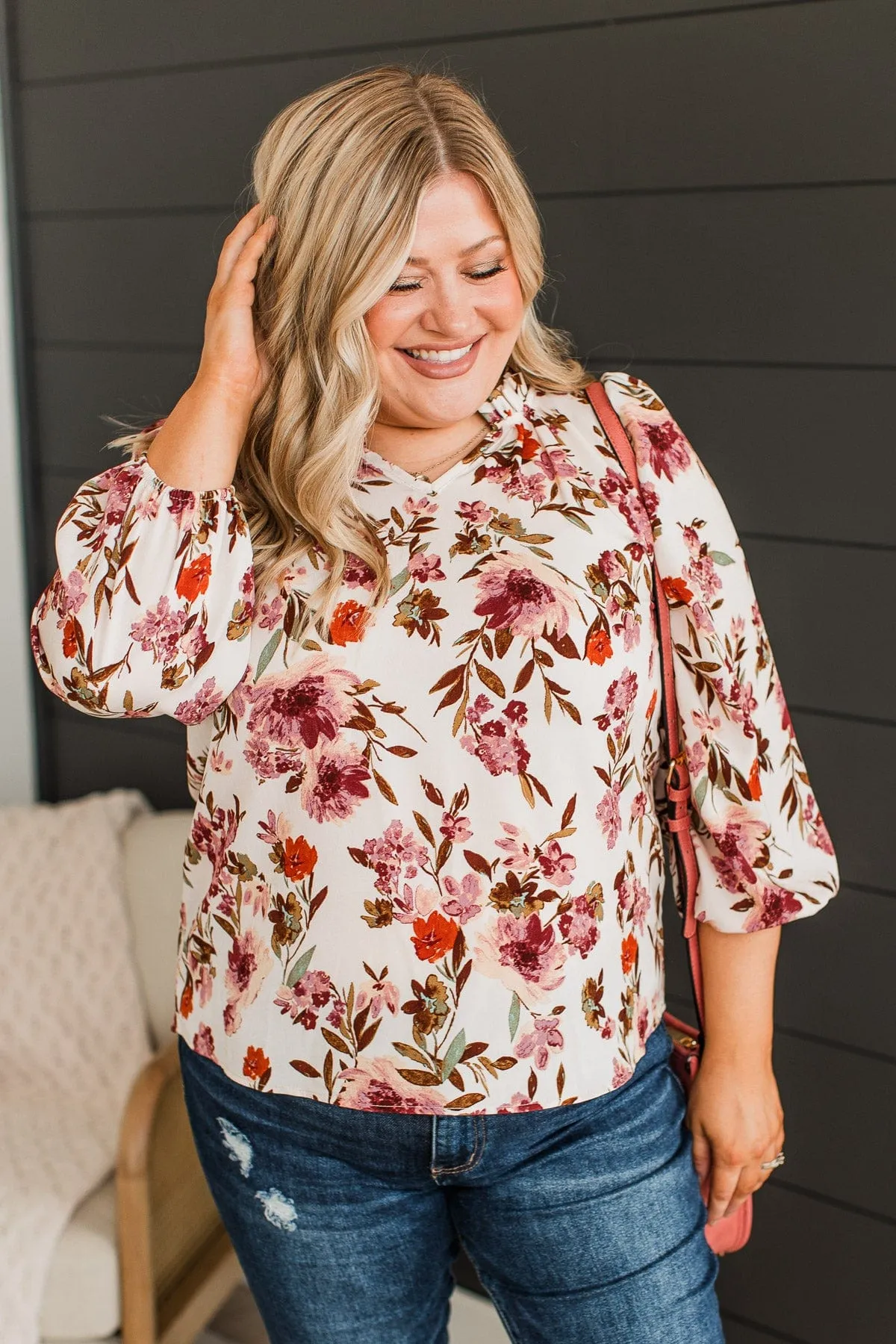 In Your Graces Floral Blouse- Cream