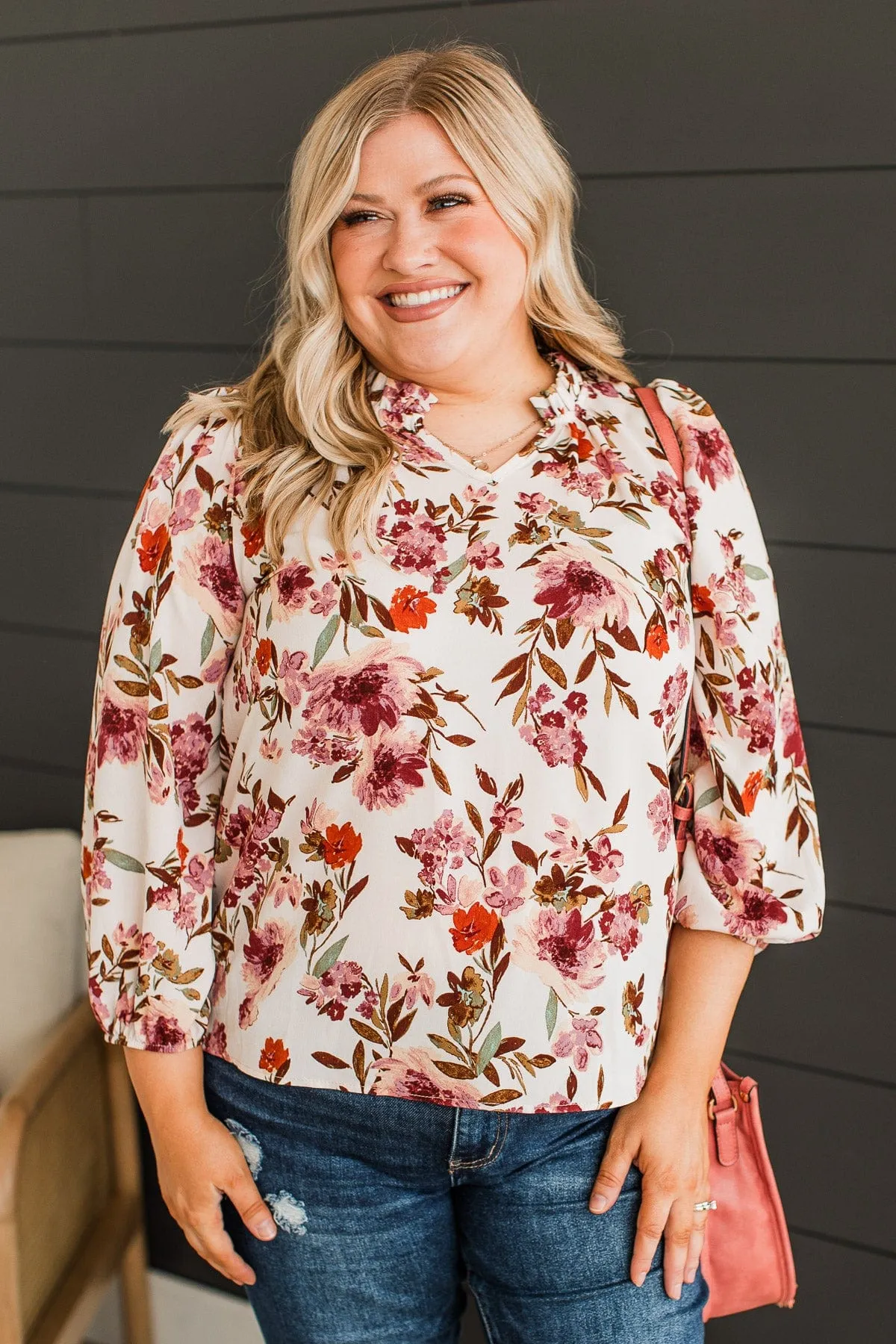 In Your Graces Floral Blouse- Cream
